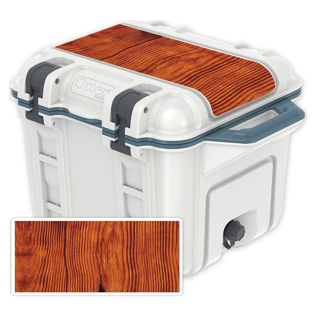 Piel de Vinilo MightySkins para Tapa Enfriador OtterBox 25 qt - Madera Nudos