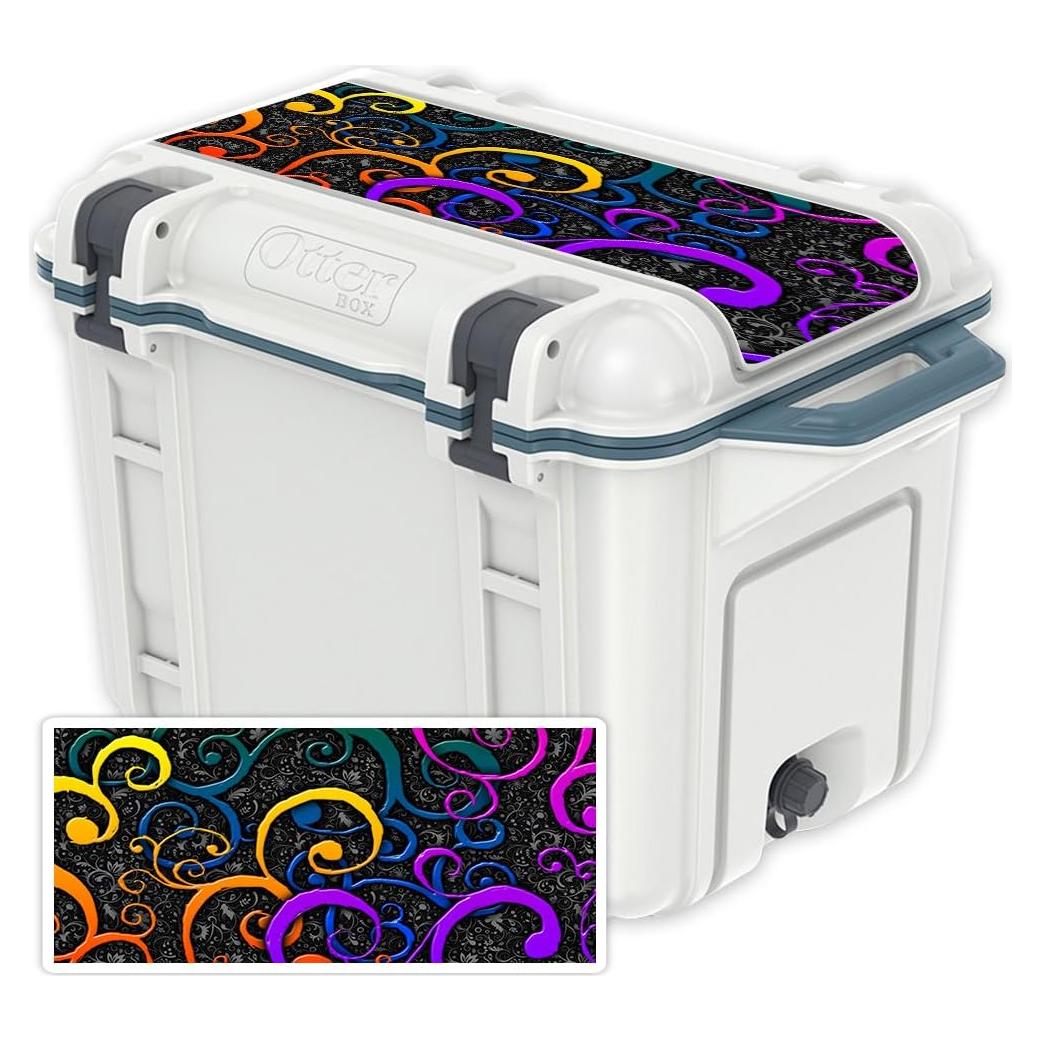 Piel de Vinilo MightySkins para Tapa Enfriador OtterBox 45 qt - Colores Remolinados