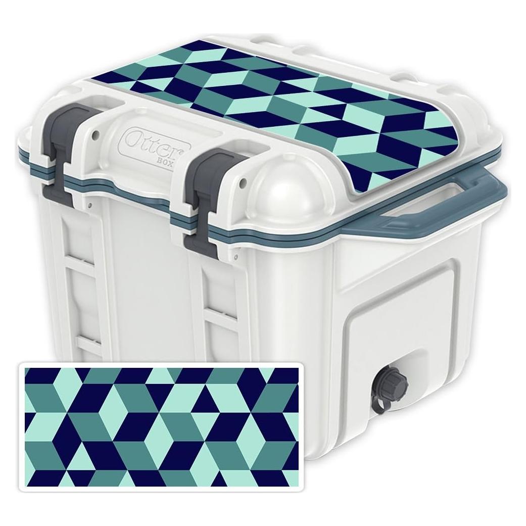 Piel de Vinilo MightySkins para Tapa Enfriador OtterBox 25 qt - Azulejo Geo