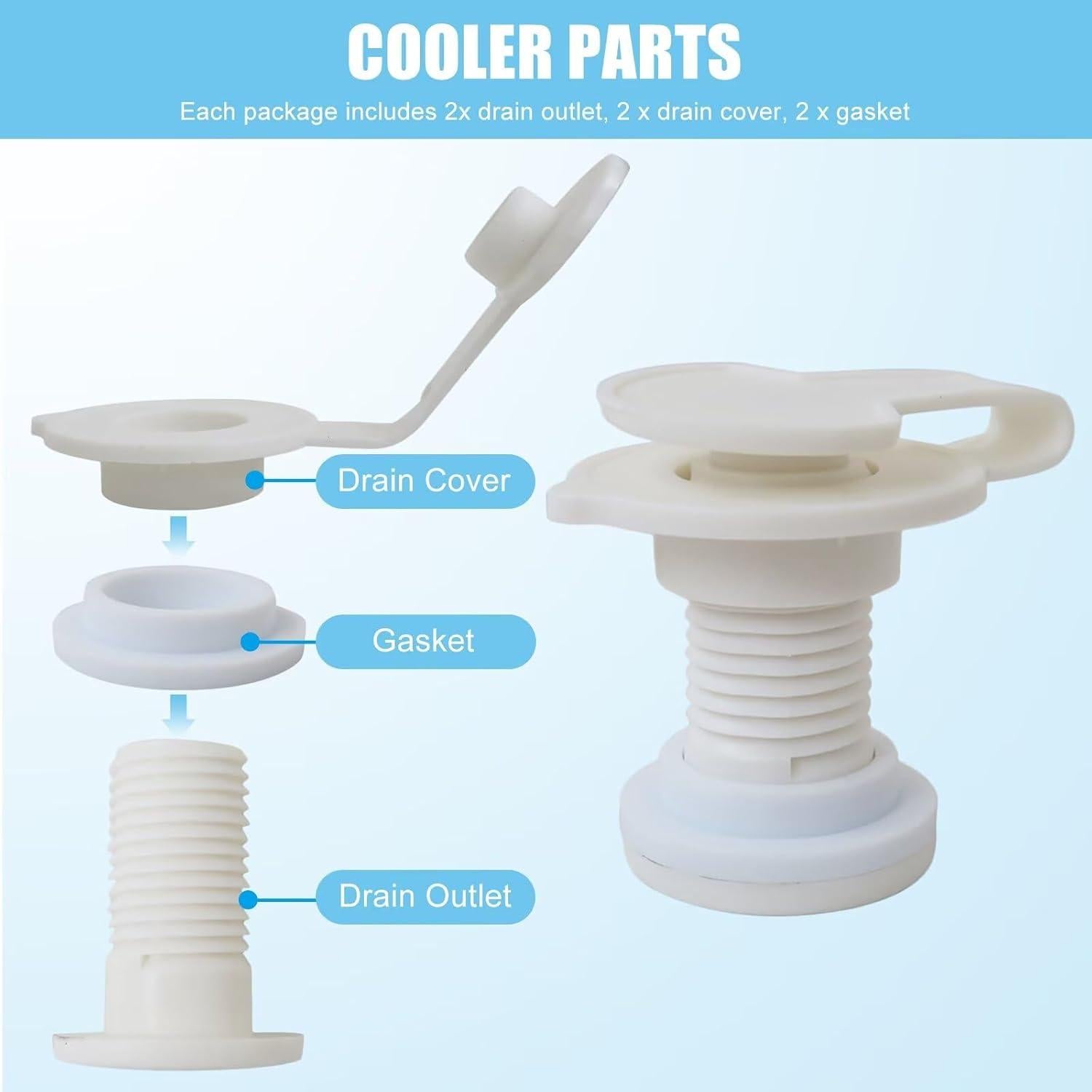 Kit de Tapón de Drenaje Leewuios para Enfriadores Coleman - 2 Piezas