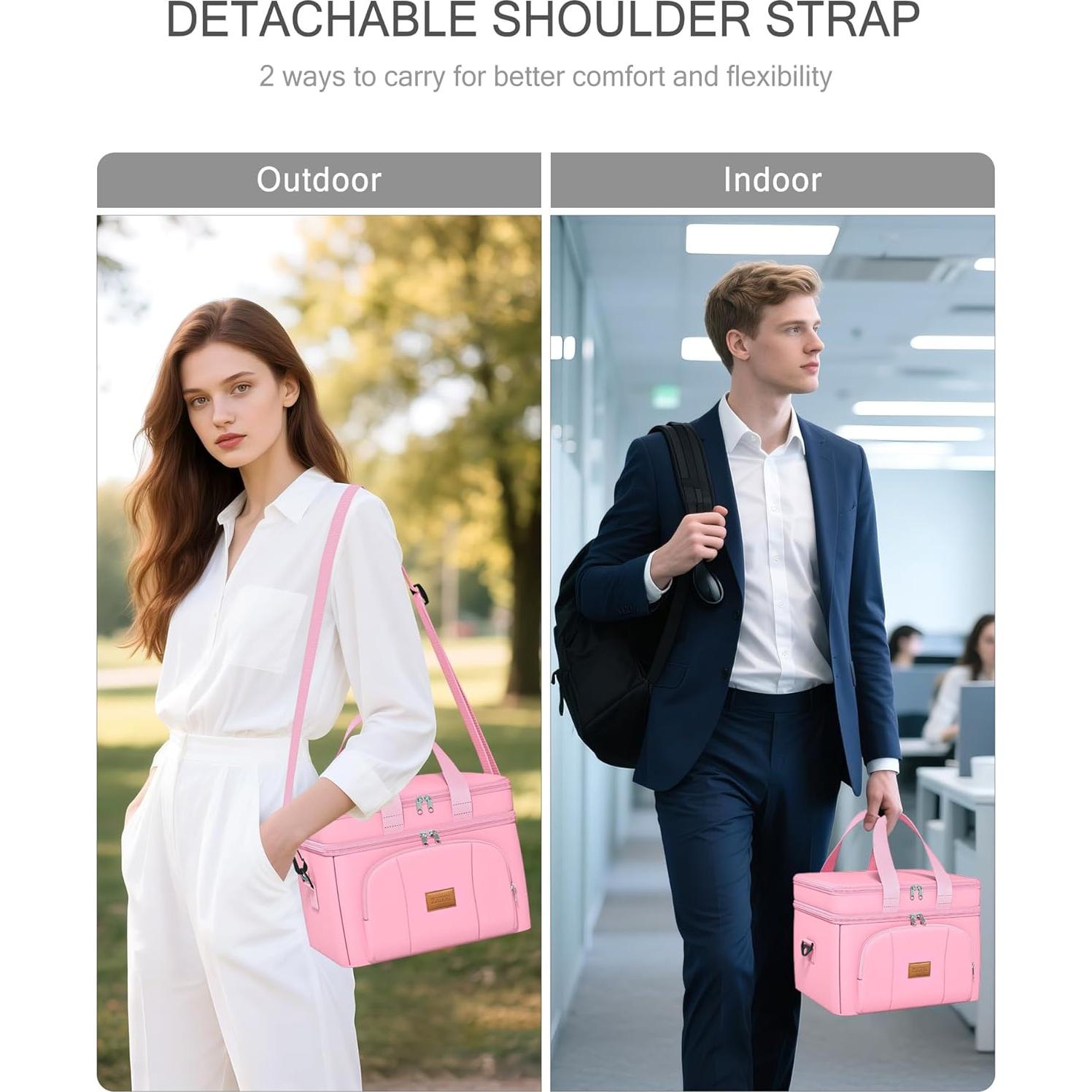 Bolsa Térmica Rnivvi 12L Rosa Doble Nivel a Prueba de Fugas