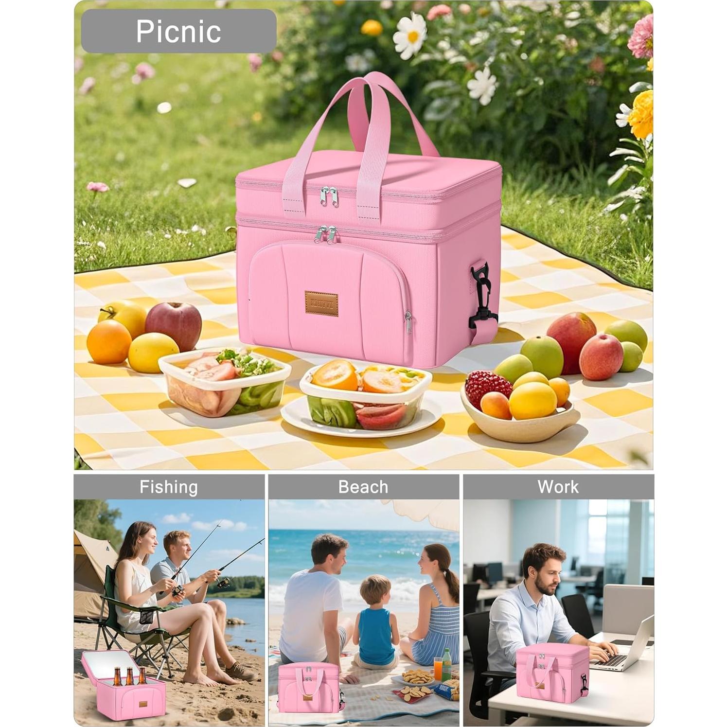 Bolsa Térmica Rnivvi 12L Rosa Doble Nivel a Prueba de Fugas