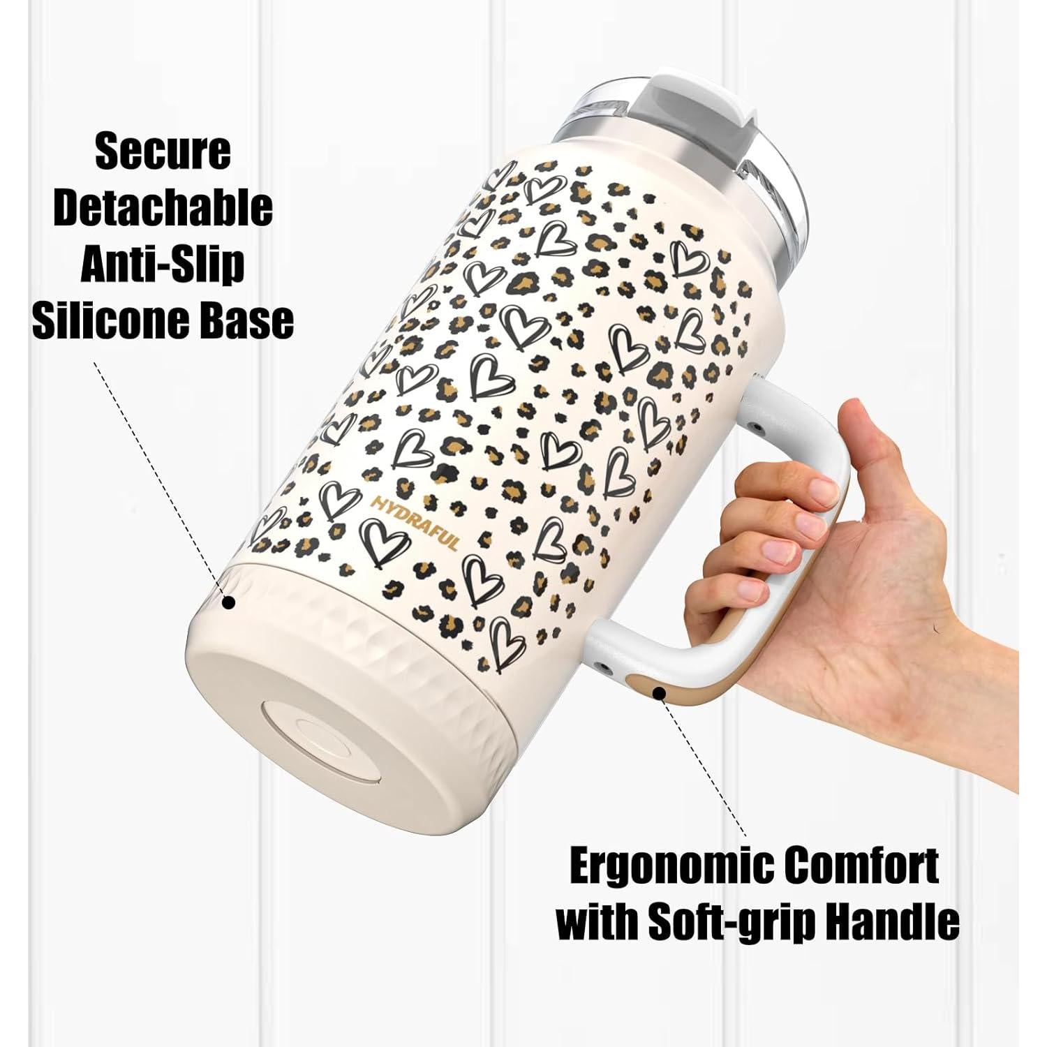 Taza aislada Hydraful 64 oz acero inoxidable rosa nude