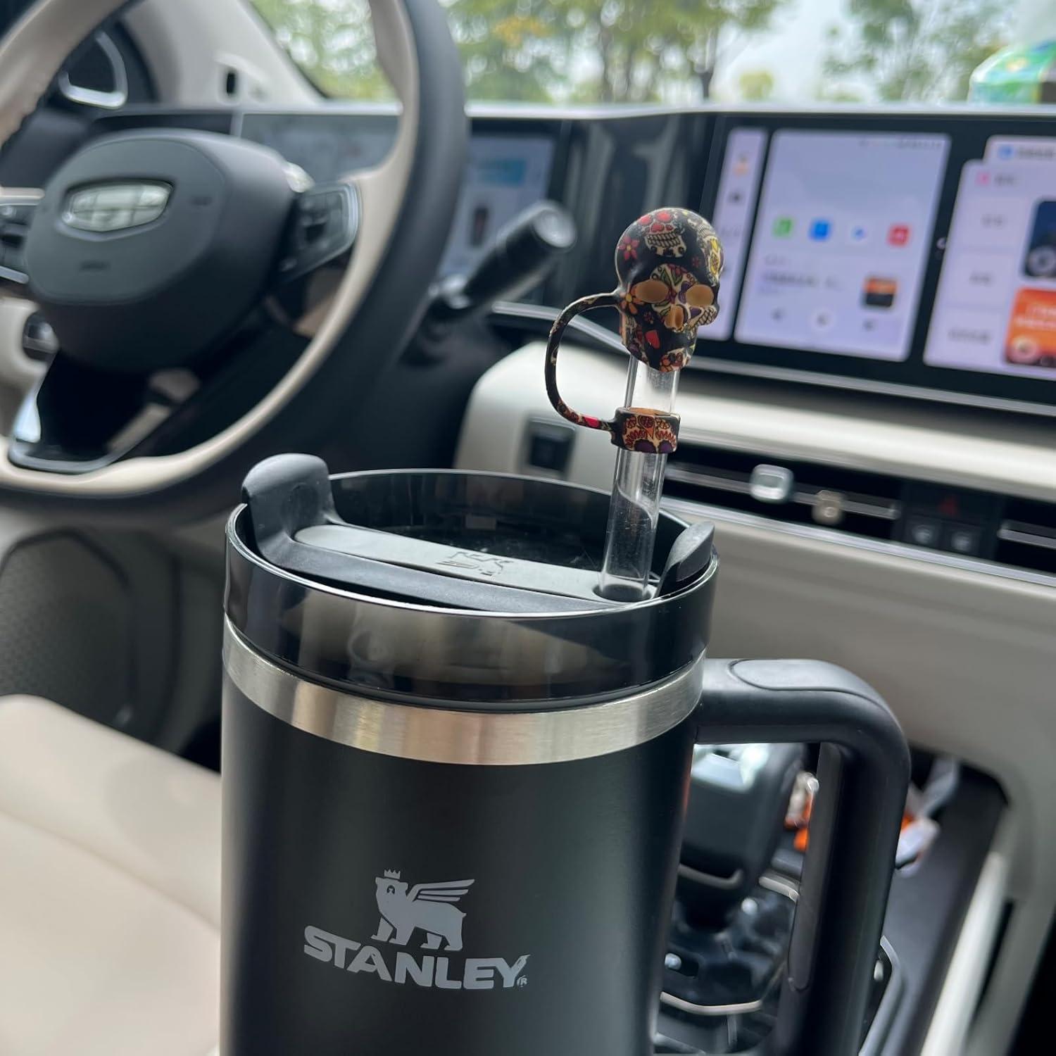 Tapa de Pajilla Calavera Amreich - 3 Pcs Silicona 10mm Halloween