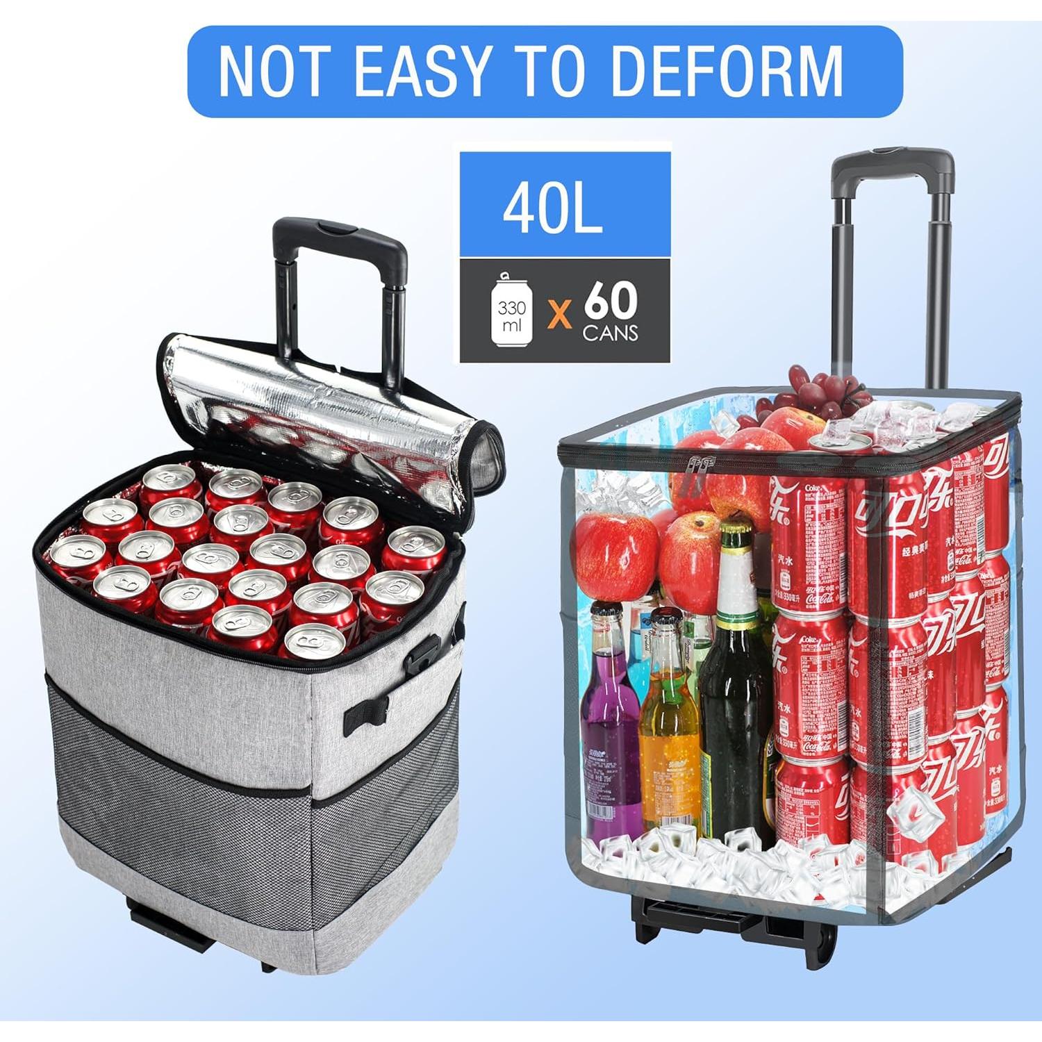 Enfriador Rodante Suave ZHJINGYU 40L Plegable con Ruedas