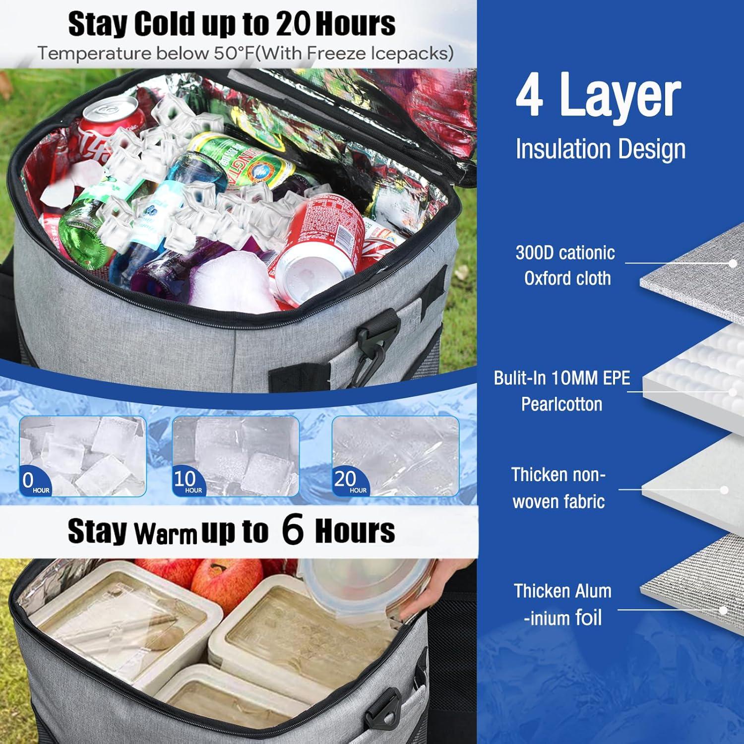 Enfriador Rodante Suave ZHJINGYU 40L Plegable con Ruedas