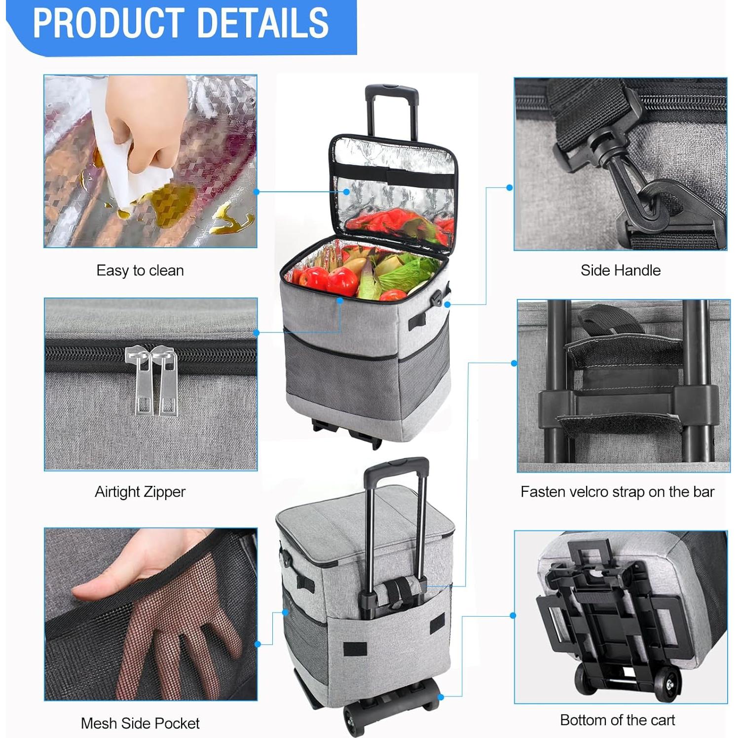 Enfriador Rodante Suave ZHJINGYU 40L Plegable con Ruedas