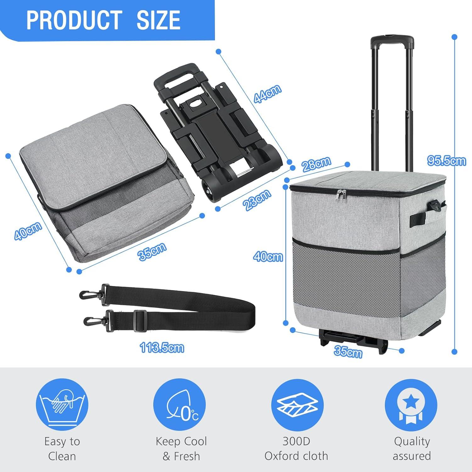 Enfriador Rodante Suave ZHJINGYU 40L Plegable con Ruedas