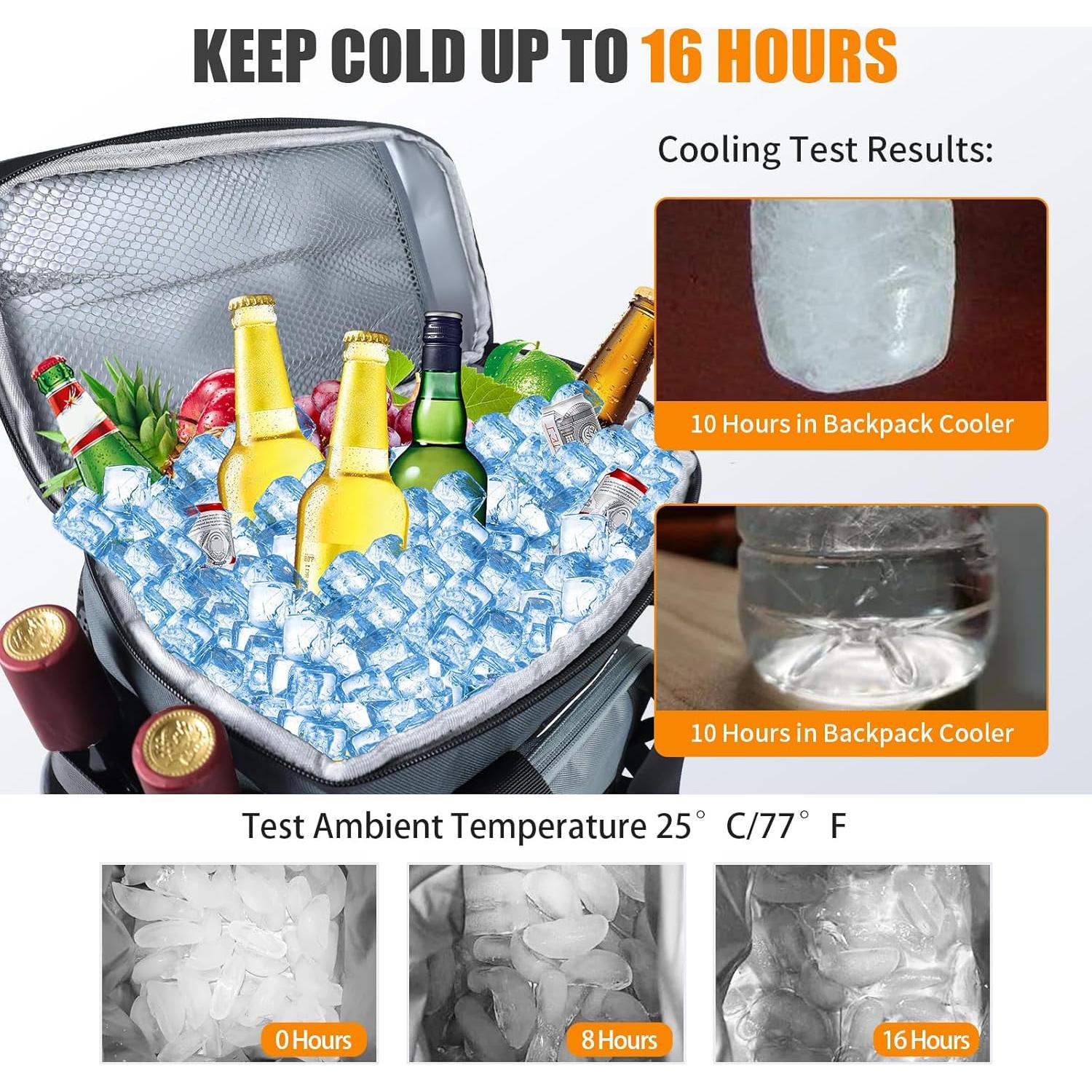 Mochila Enfriadora AYAMAYA 24 L Gris Impermeable 16H Aislamiento