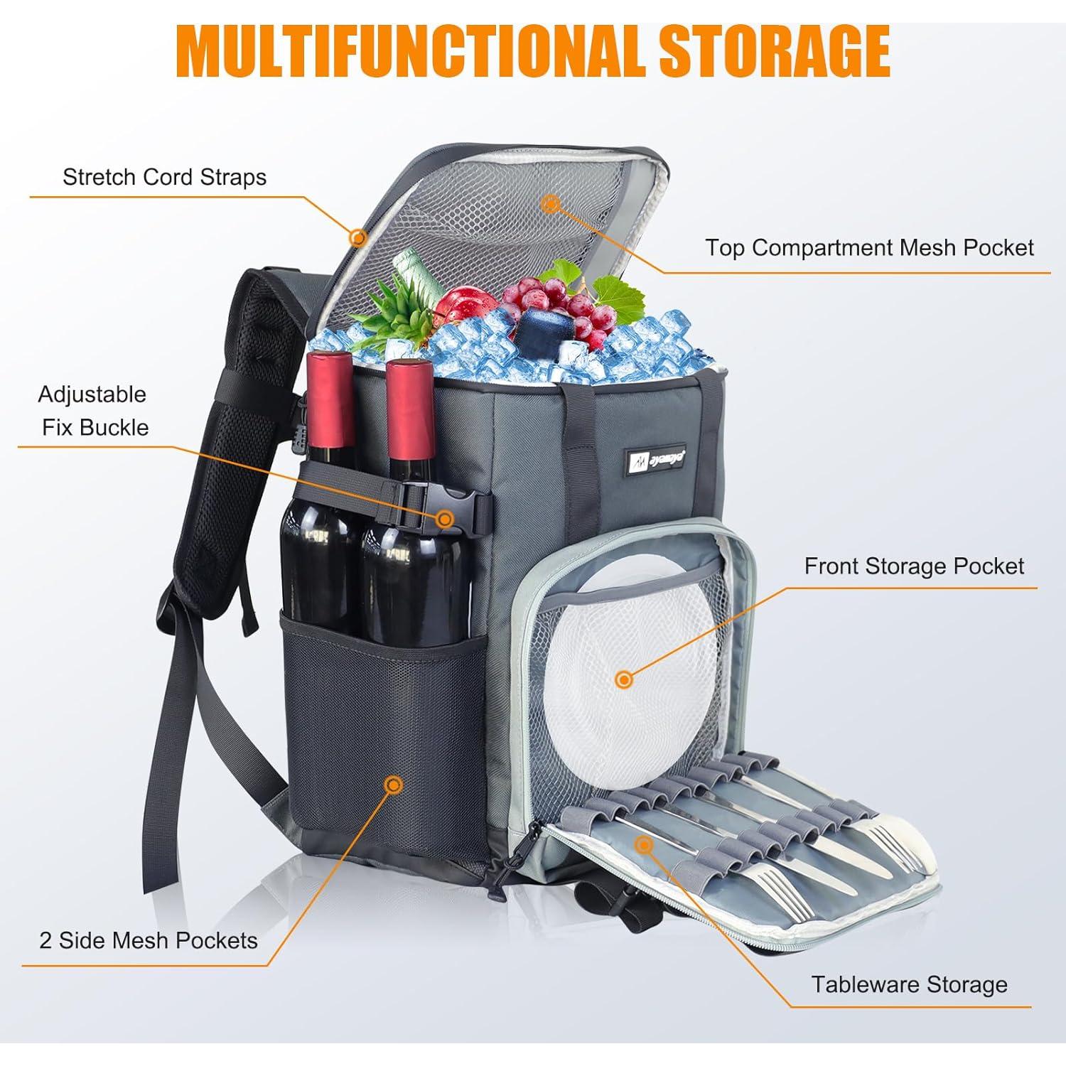 Mochila Enfriadora AYAMAYA 24 L Gris Impermeable 16H Aislamiento