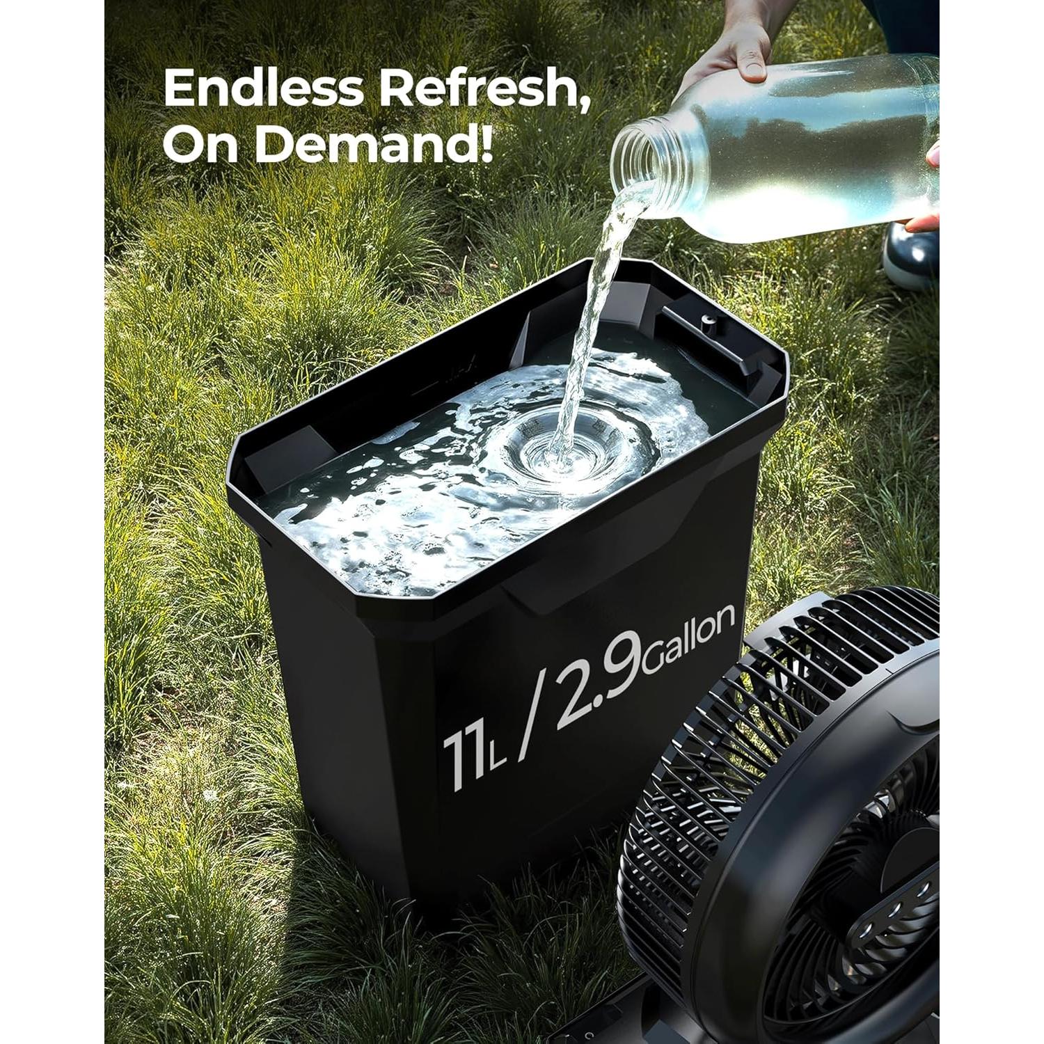 Ventilador de Nebulización Koonie 10" para Camping 11L 20000mAh