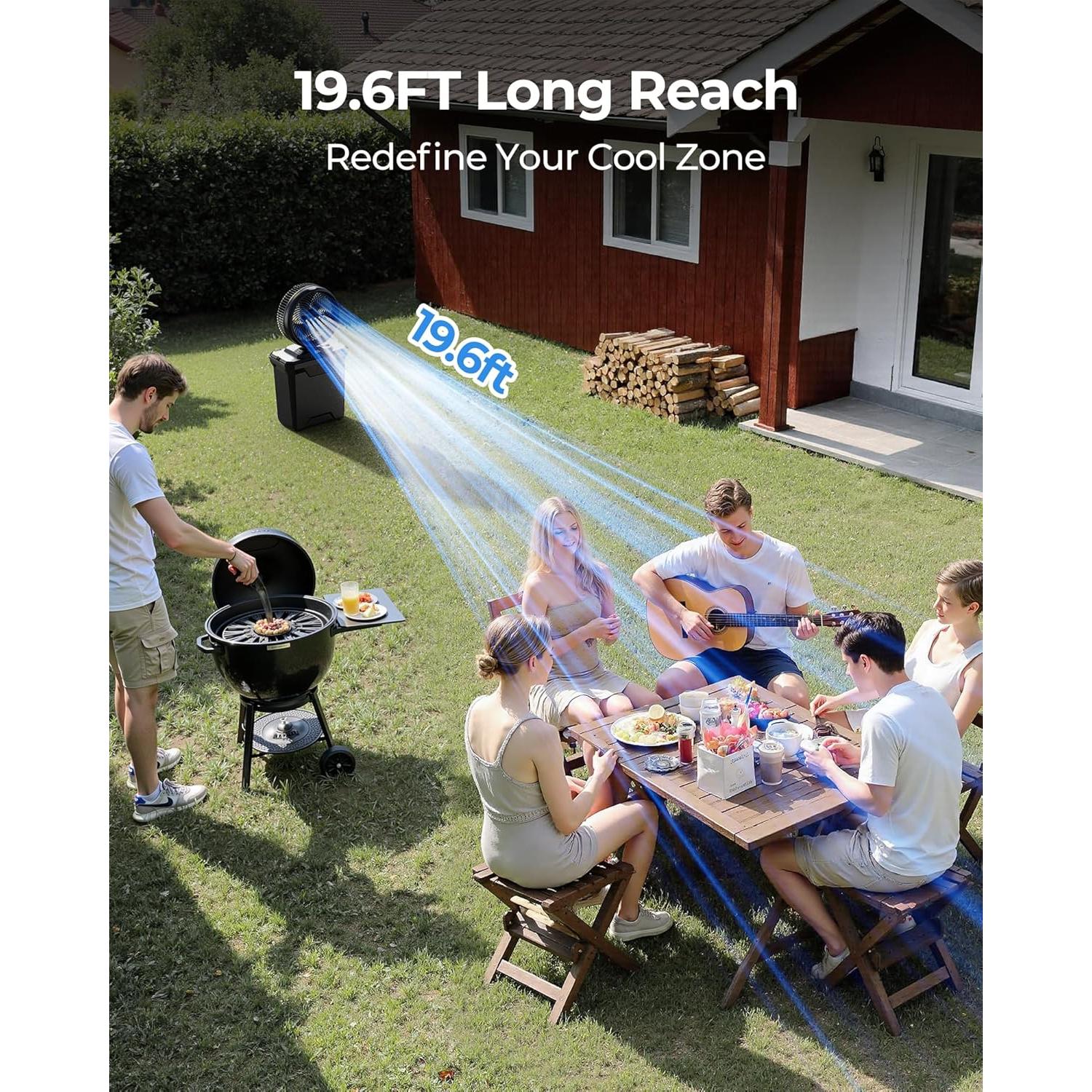 Ventilador de Nebulización Koonie 10" para Camping 11L 20000mAh