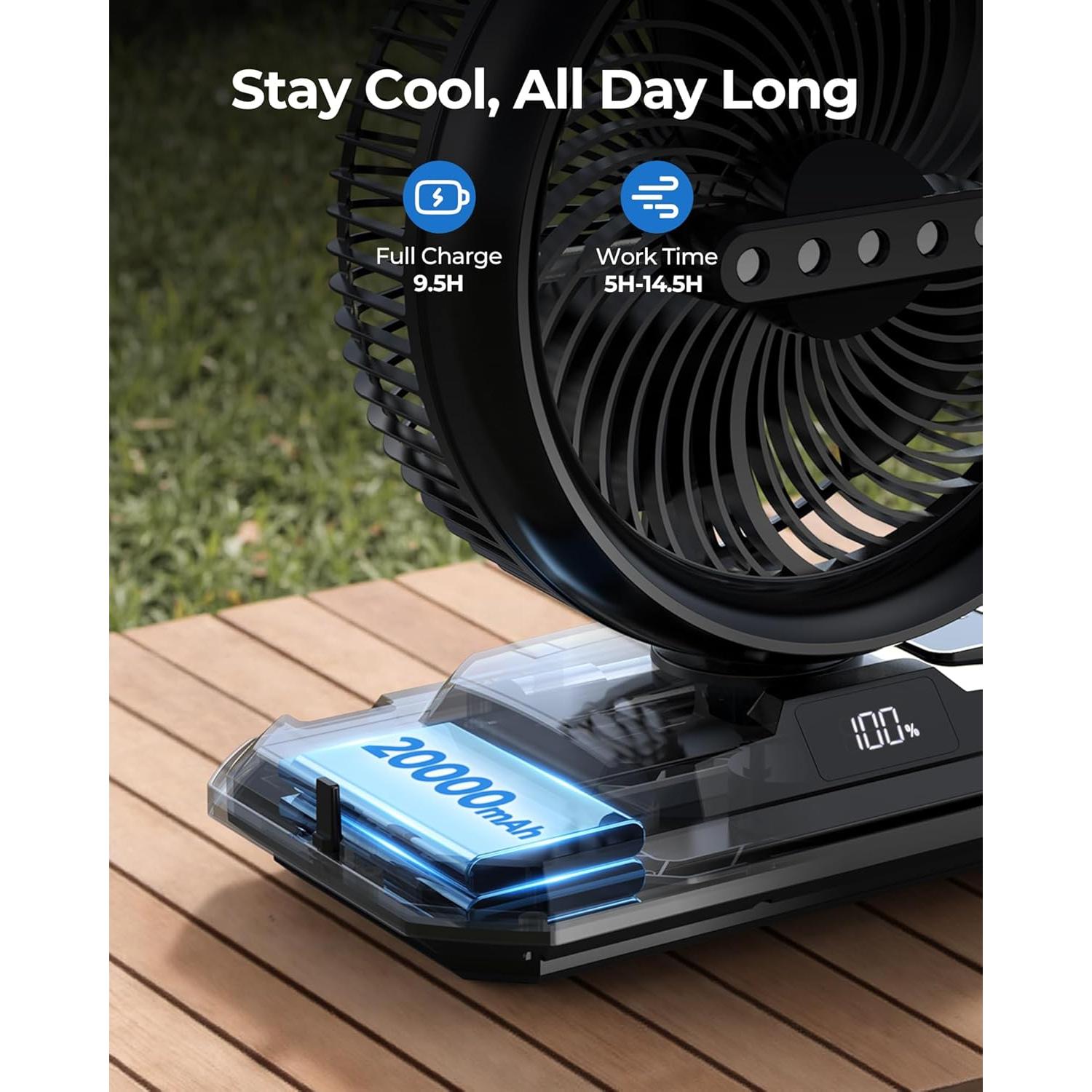 Ventilador de Nebulización Koonie 10" para Camping 11L 20000mAh