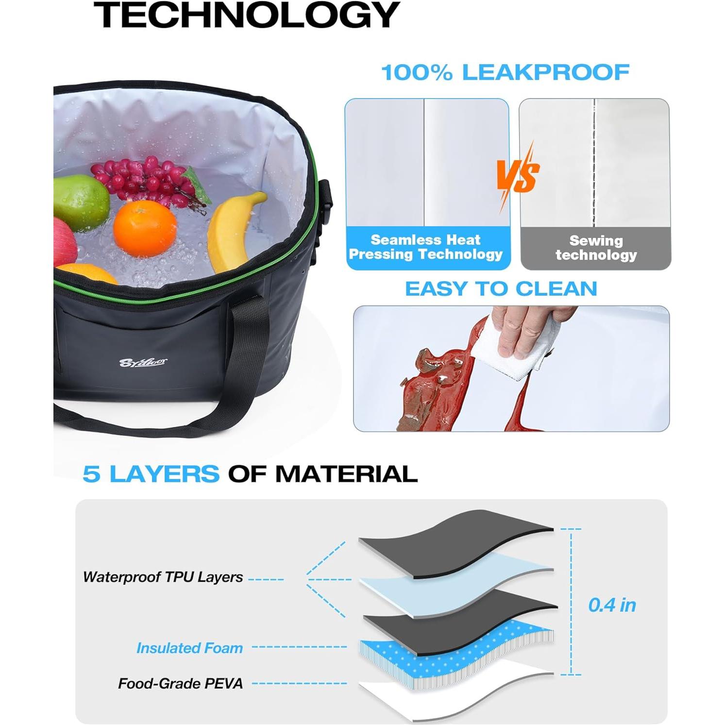 Enfriador Portátil Aislado Sydioor 22L con Ruedas y Mango