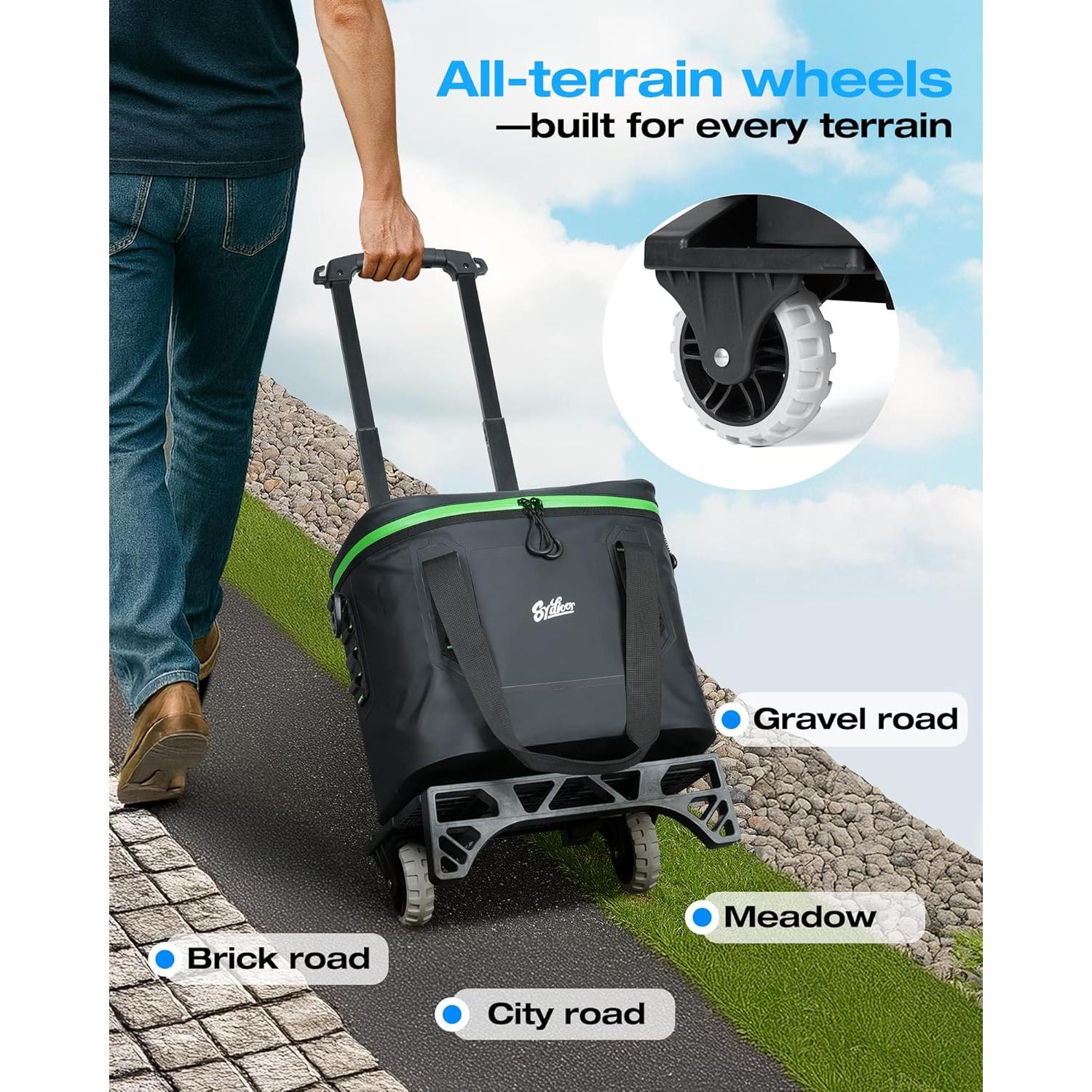 Enfriador Portátil Aislado Sydioor 22L con Ruedas y Mango