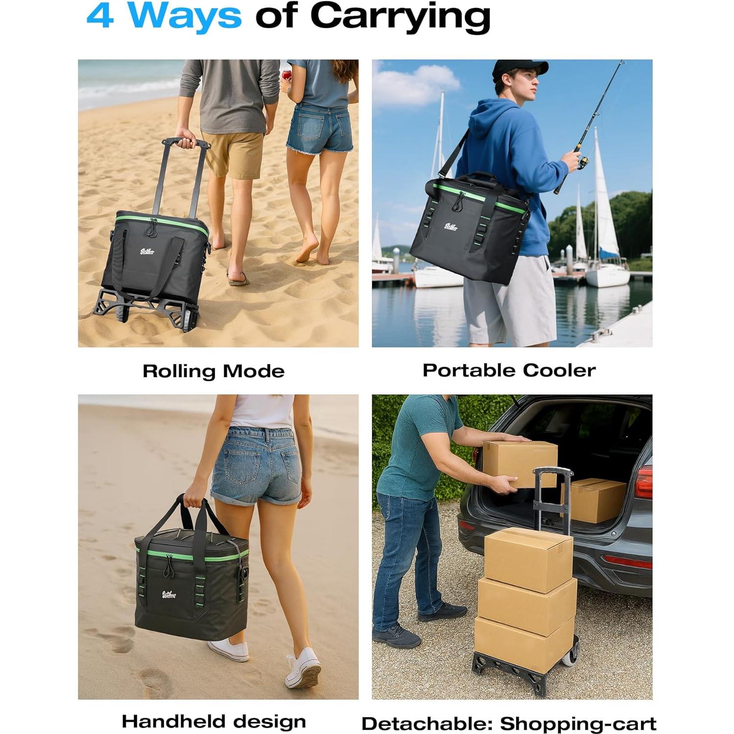 Enfriador Portátil Aislado Sydioor 22L con Ruedas y Mango