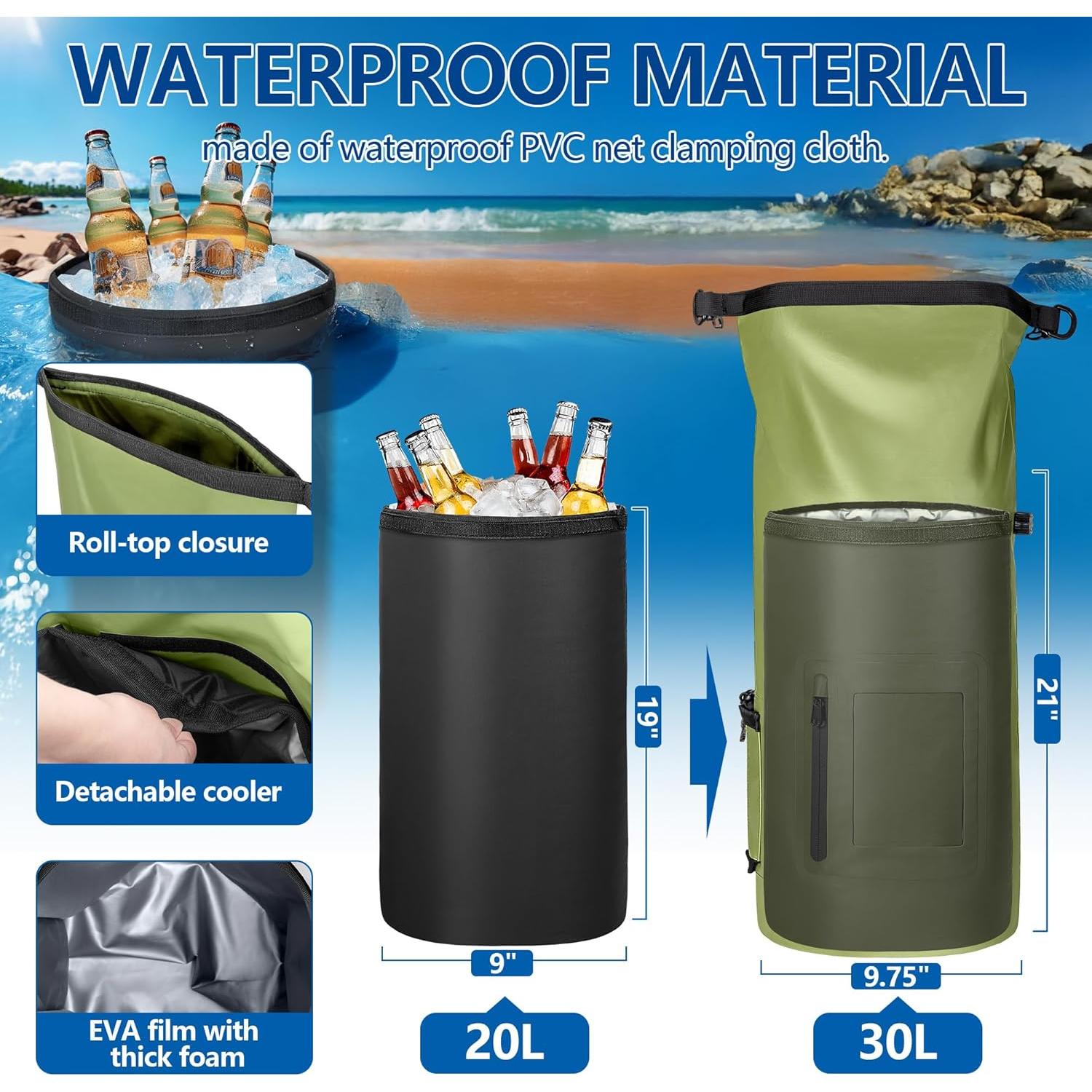 Mochila Enfriadora Smasrob 30L Impermeable con Bolsillo para Teléfono