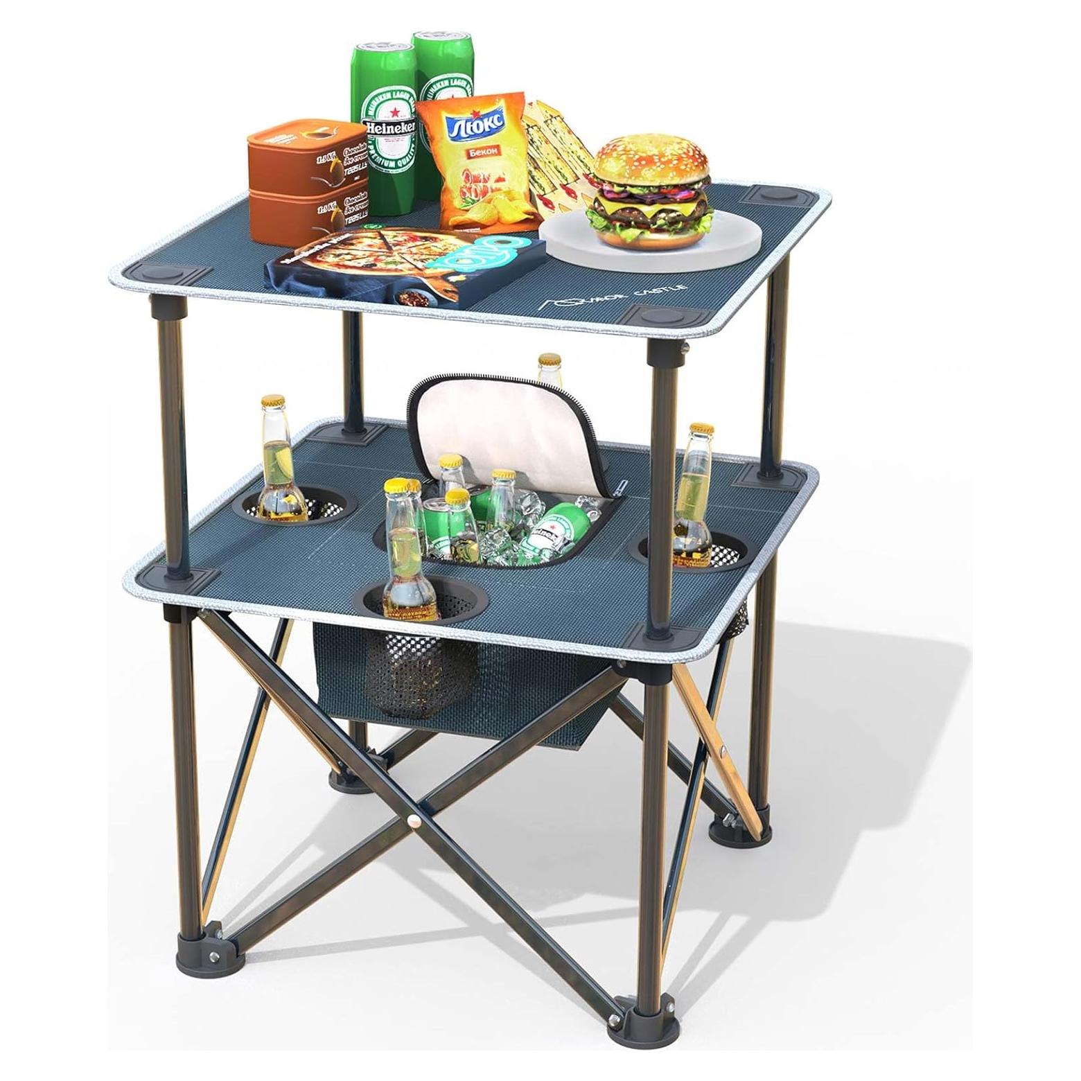 Mesa de Playa Plegable ARMOR CASTLE AMC3023 con Enfriador