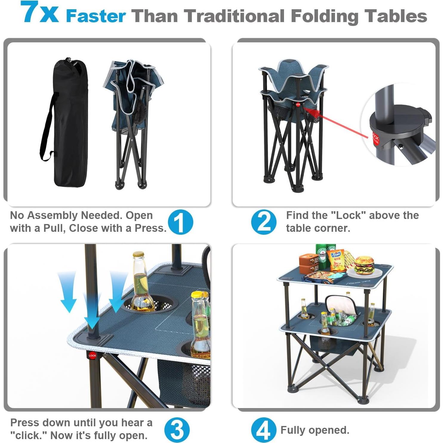 Mesa de Playa Plegable ARMOR CASTLE AMC3023 con Enfriador