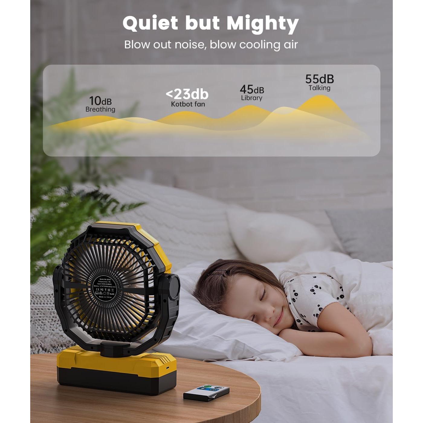 Ventilador Portátil Korbot 36000mAh con Control Remoto y LED