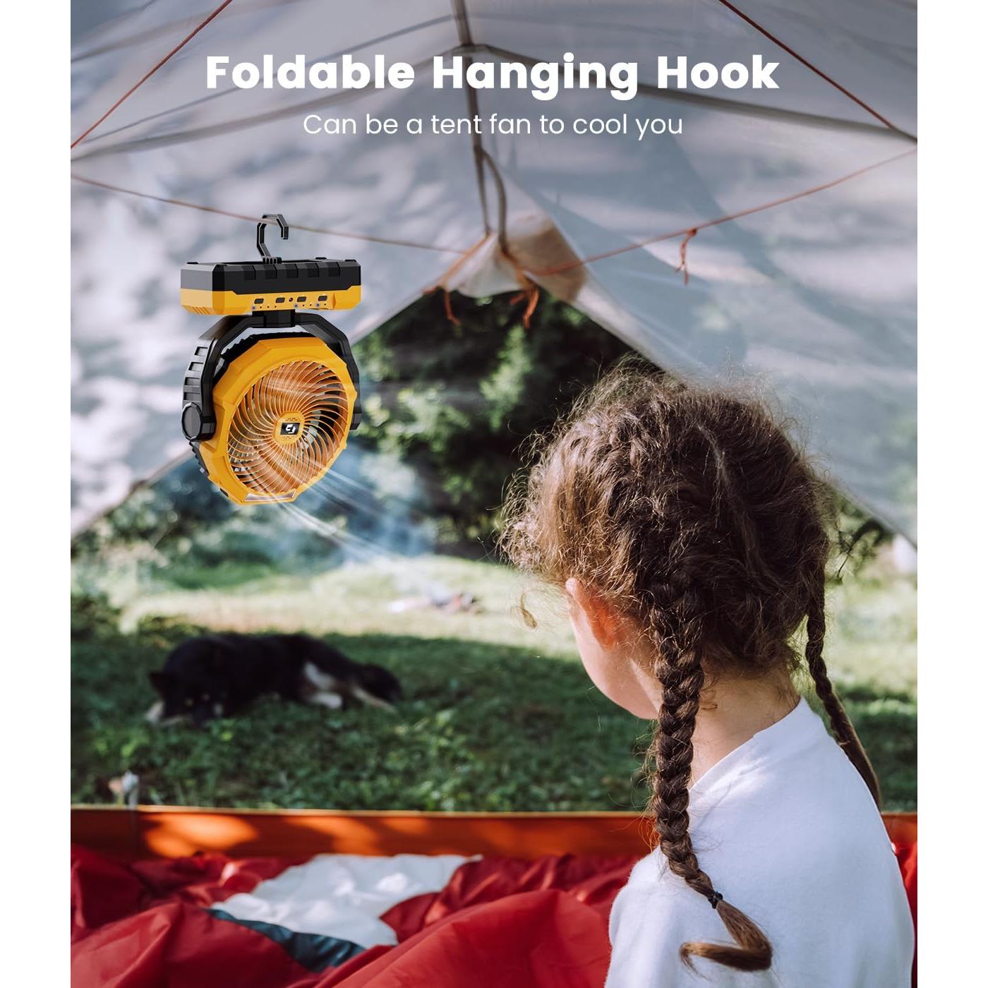 Ventilador Portátil Korbot 36000mAh con Control Remoto y LED