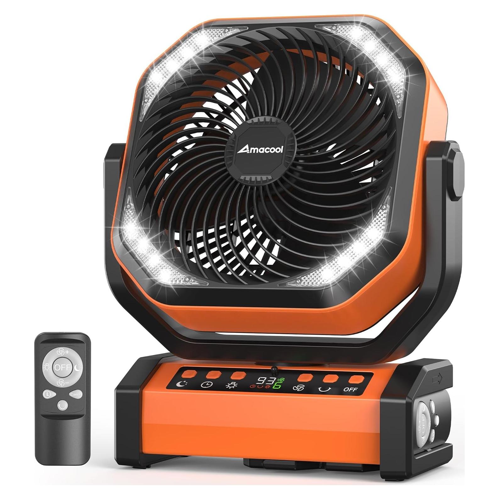 Ventilador de Camping AMACOOL D22 con Luz LED 20000mAh