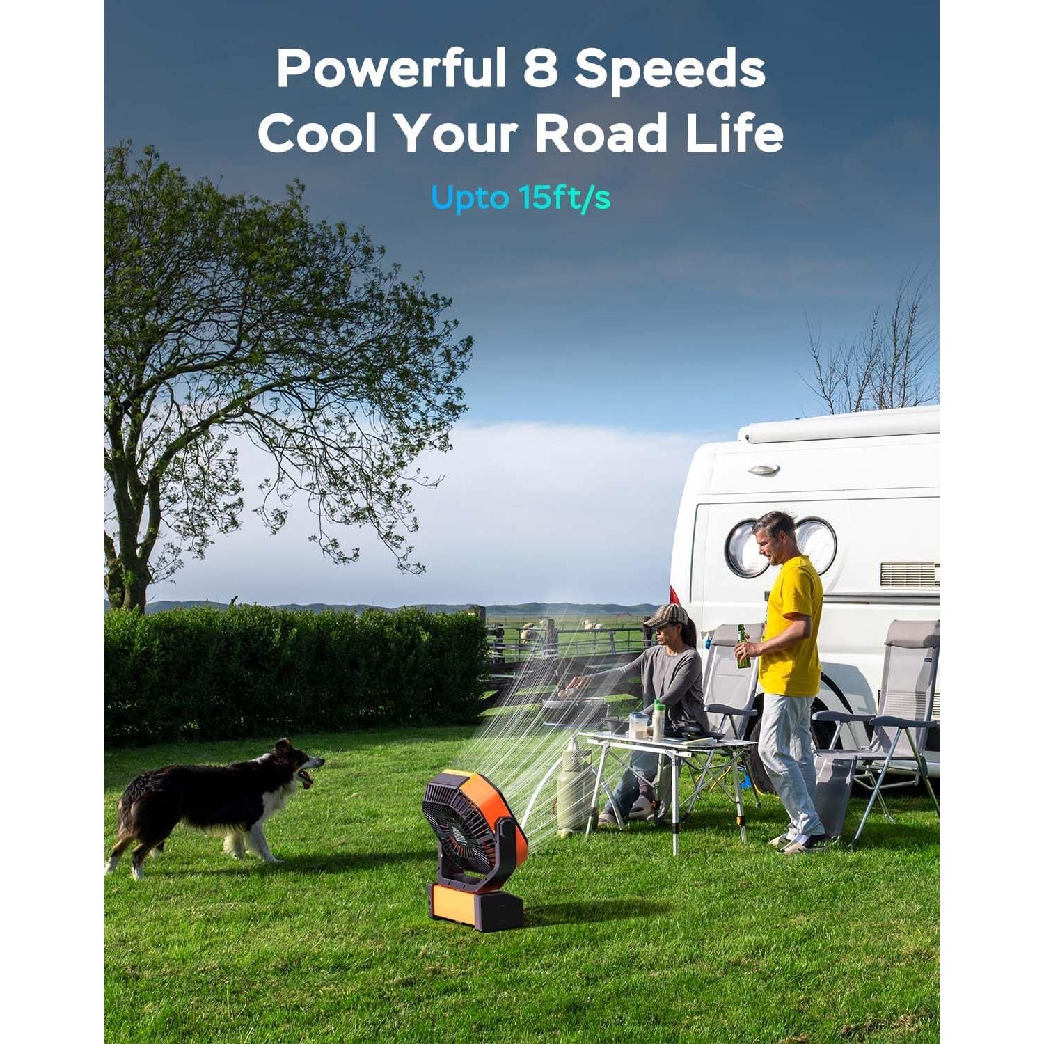 Ventilador de Camping AMACOOL D22 con Luz LED 20000mAh