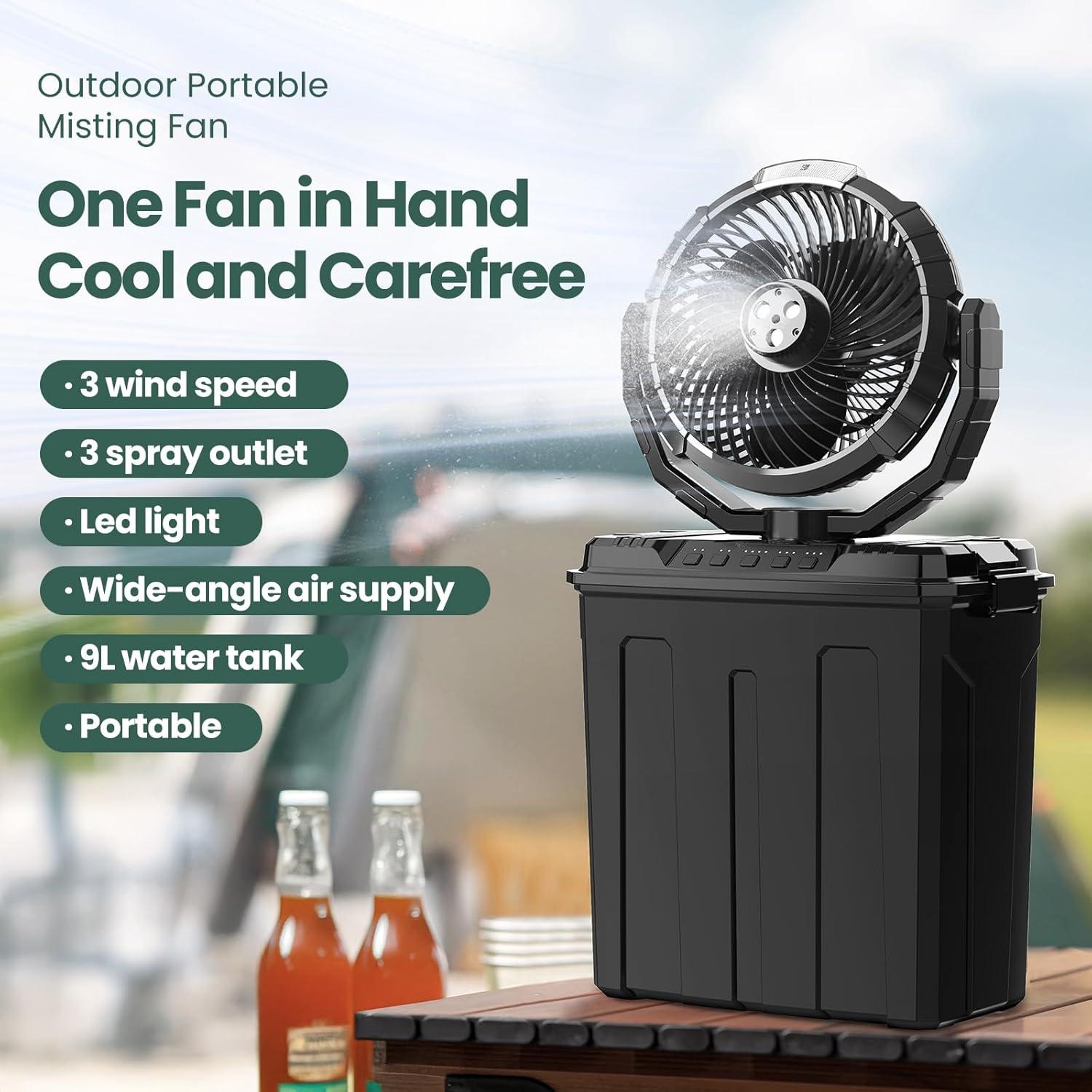 Ventilador de Nebulización Portátil Ruimos 9L 3 Velocidades