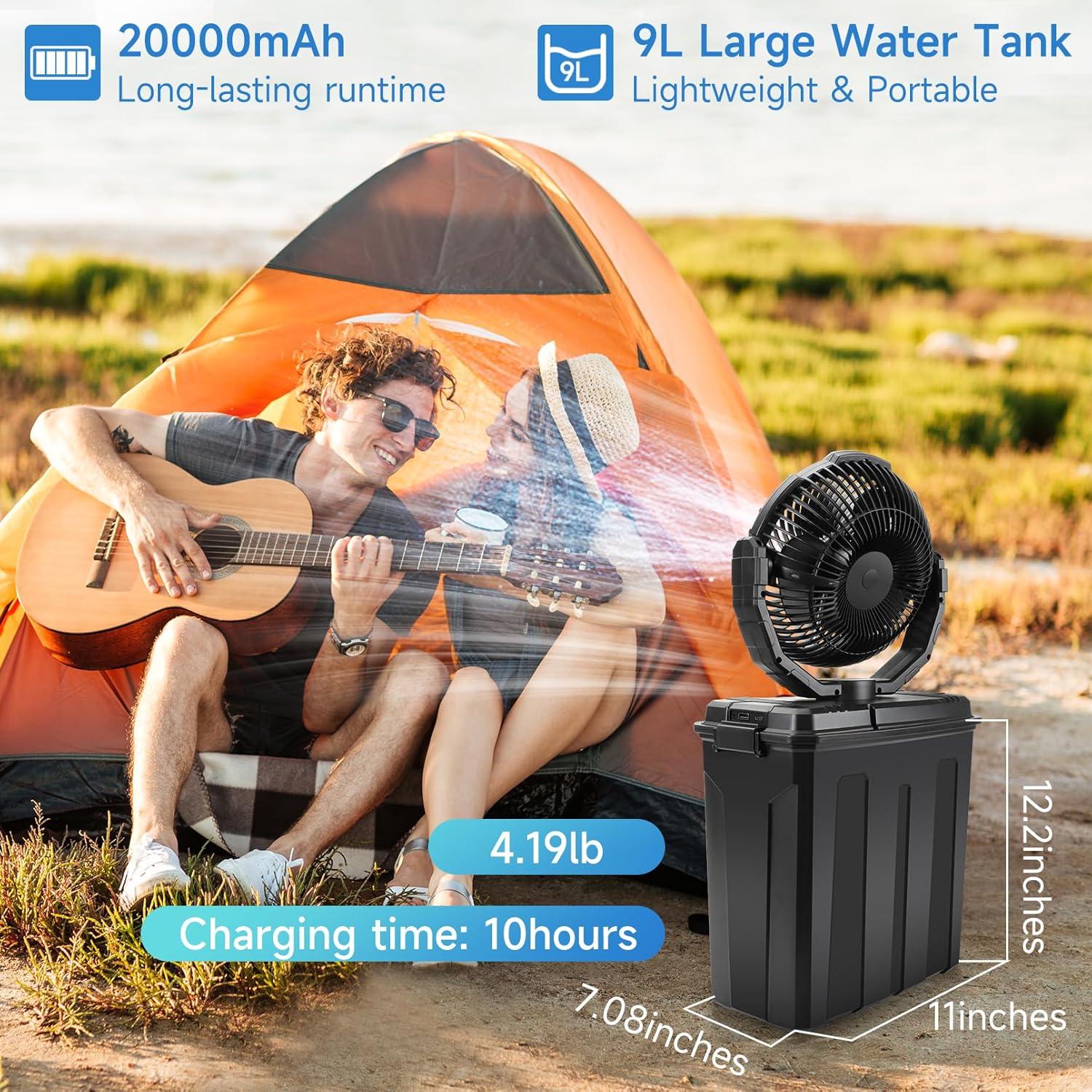 Ventilador de Nebulización Portátil Ruimos 9L 3 Velocidades