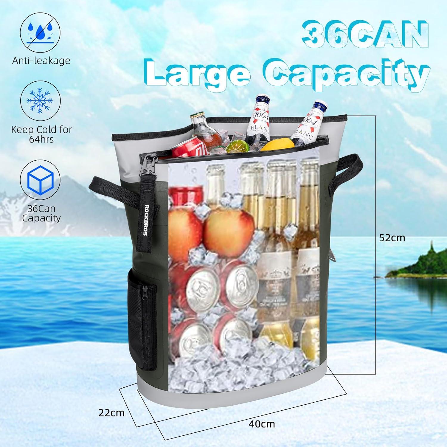 Mochila Térmica ROCKBROS 36 Latas Impermeable Verde