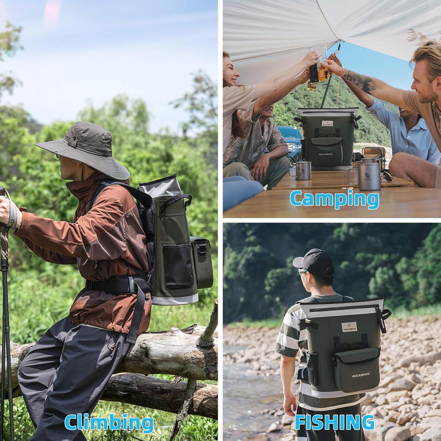 Mochila Térmica ROCKBROS 36 Latas Impermeable Verde