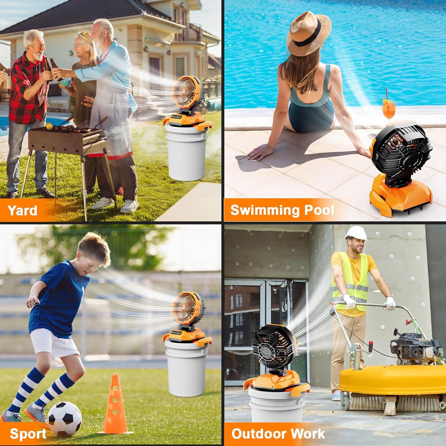 Ventilador de Nebulización Portátil Powdeom 30000mAh 4 Velocidades