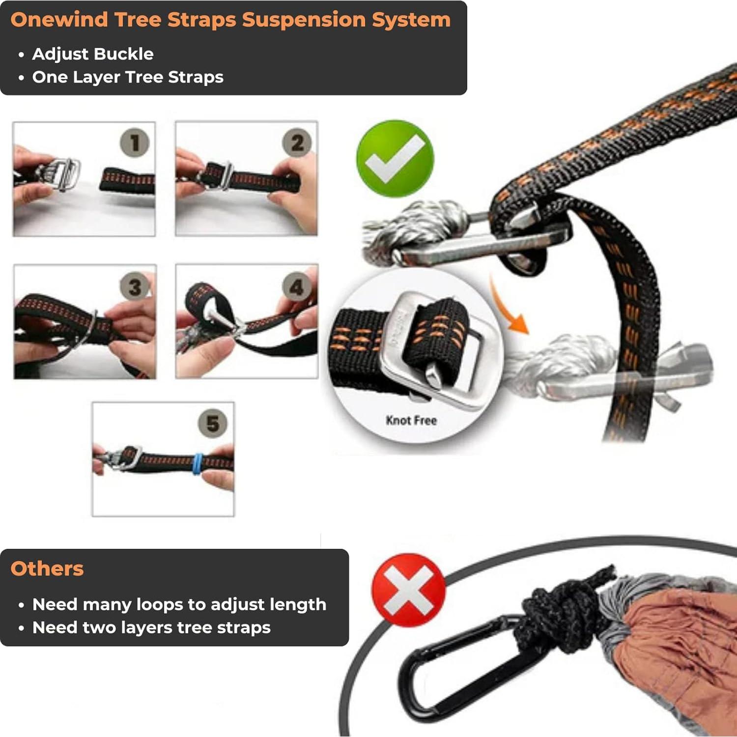 Hamaca de Camping Onewind Ultraligera 3.35m Gris Oscuro