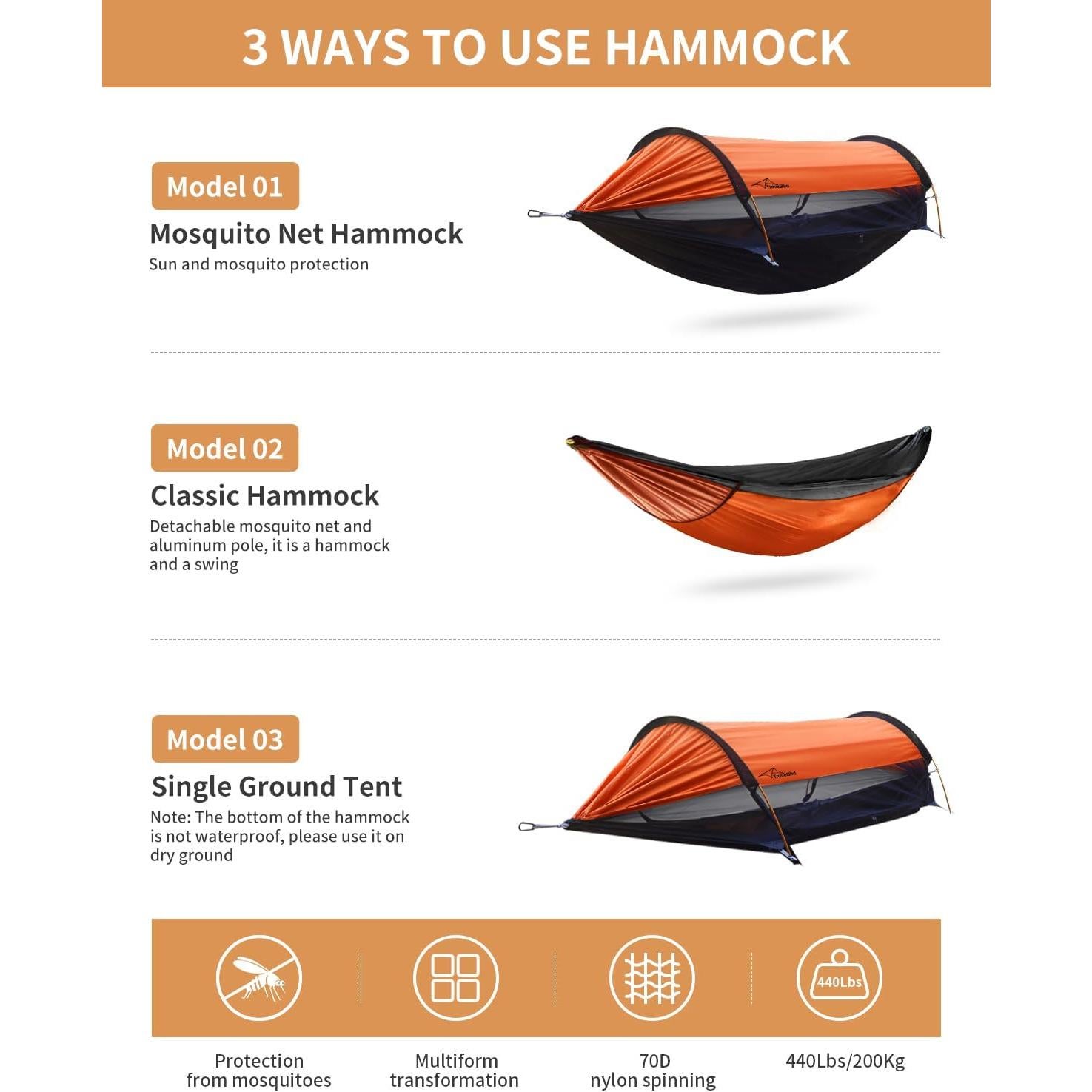 Hamaca de Camping Travel Bird Extra Grande 2 Personas con Red Antimosquitos