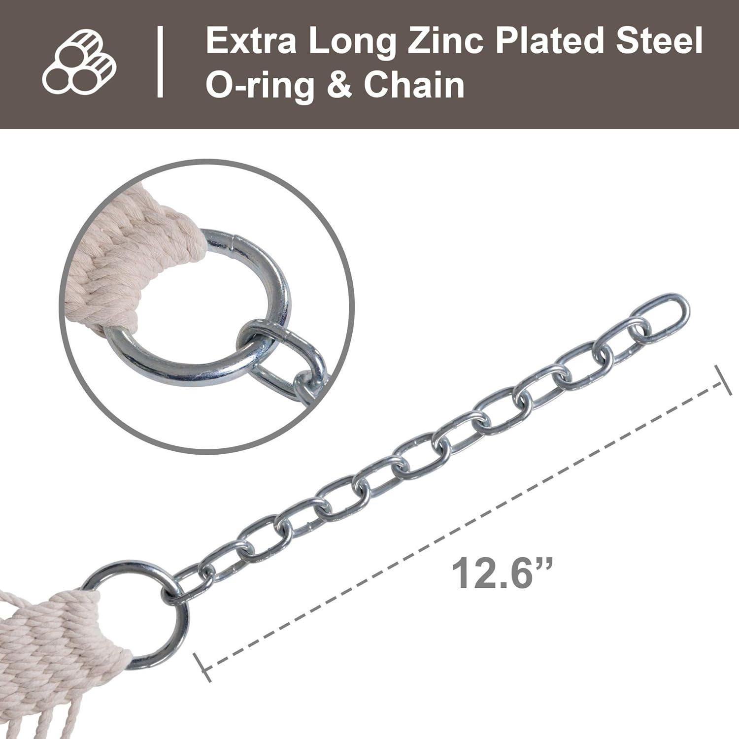 Hamaca Doble SUNCREAT de Cuerda con Barra de Madera 204 kg