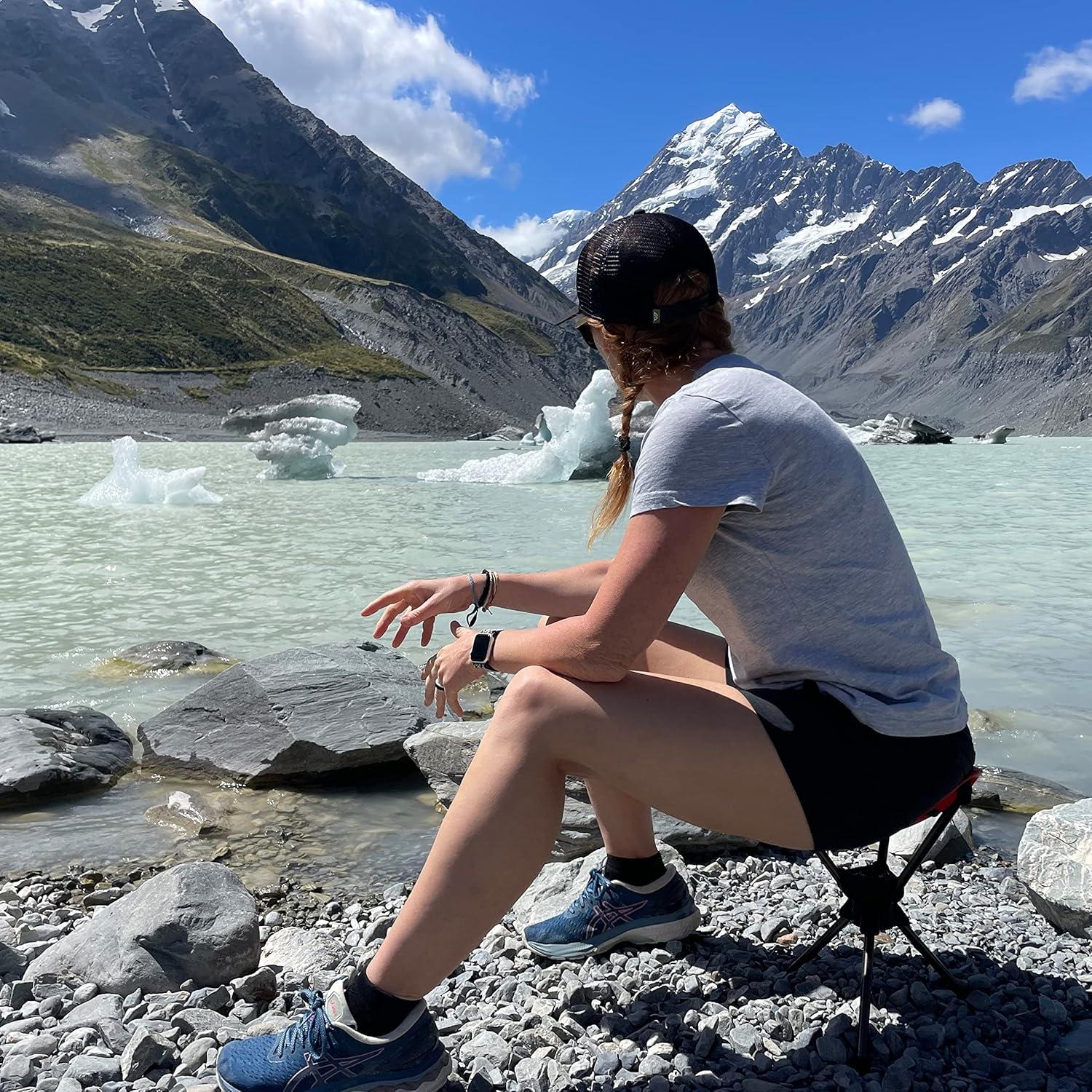 Taburete Giratorio 360° GRAND TRUNK Rojo Plegable 0.45 kg