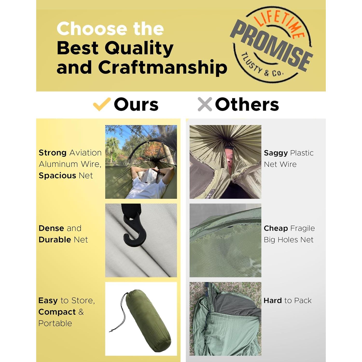 Hamaca de Camping Advokair con Red Anti Mosquitos 270x140cm