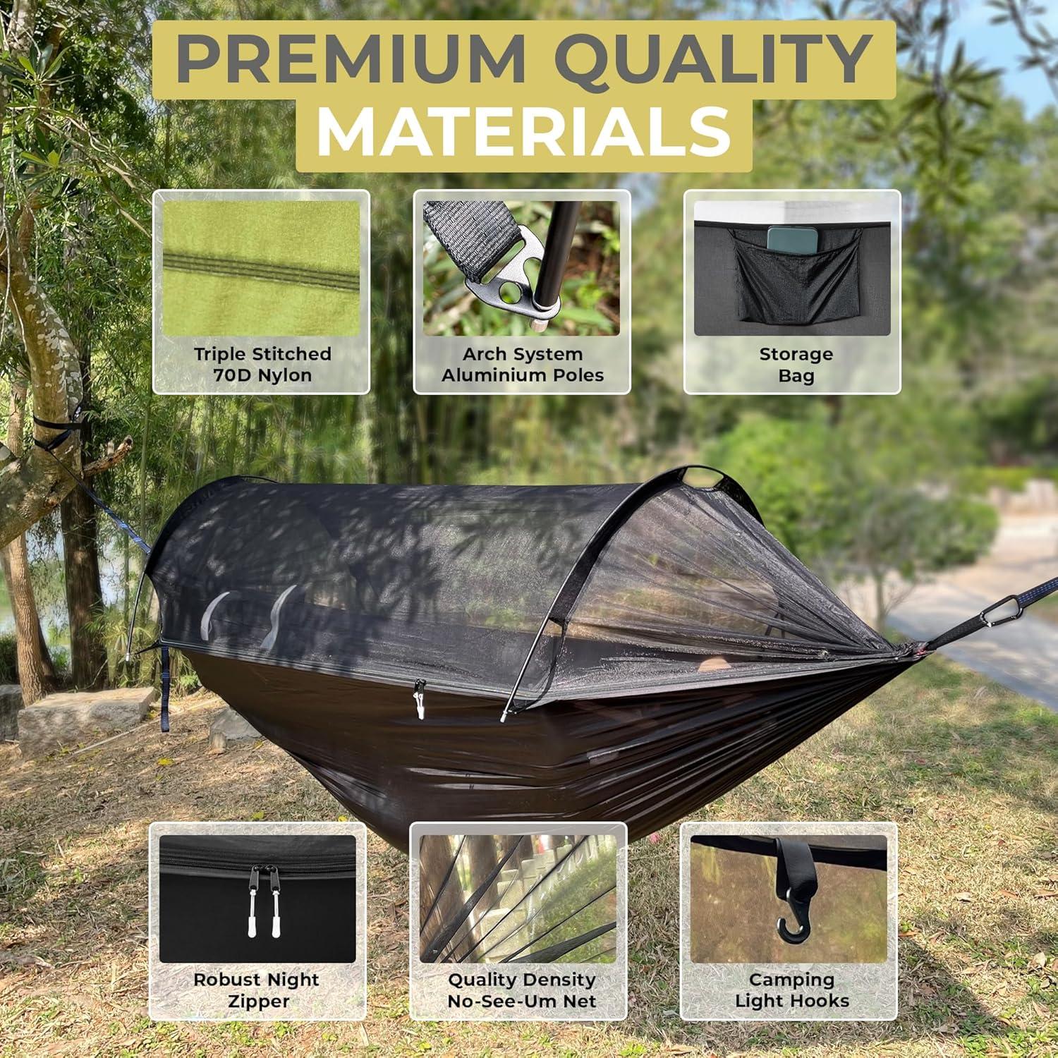 Hamaca de Camping Advokair con Red Anti Mosquitos 270x140cm