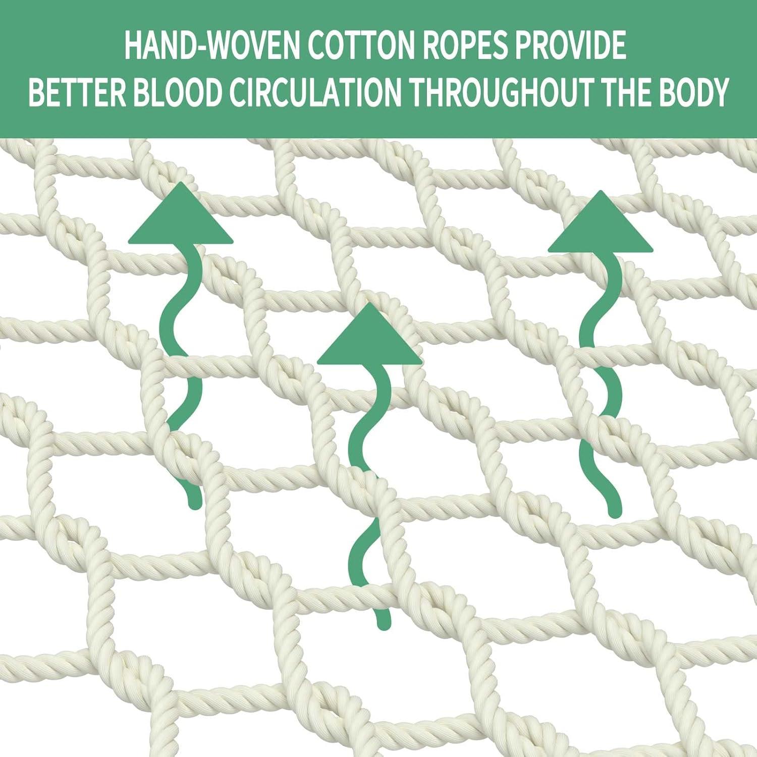 Hamaca de Cuerda de Algodón Tonahutu 320 cm Natural 450 kg