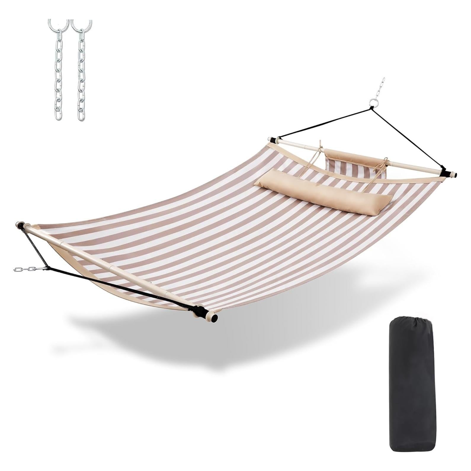 Hamaca TegerDeger 12FT Anti-vuelco Rayas Beige 204kg