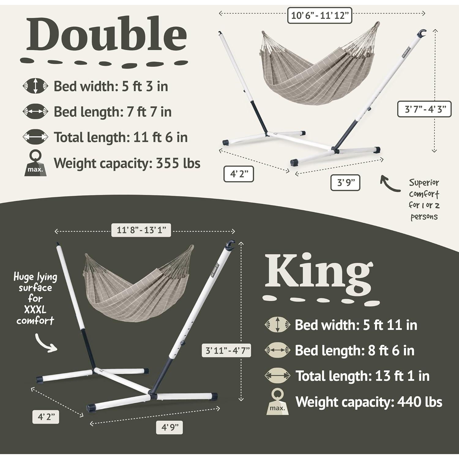 Hamaca Doble LA SIESTA Brisa Classic Resistente a la Intemperie