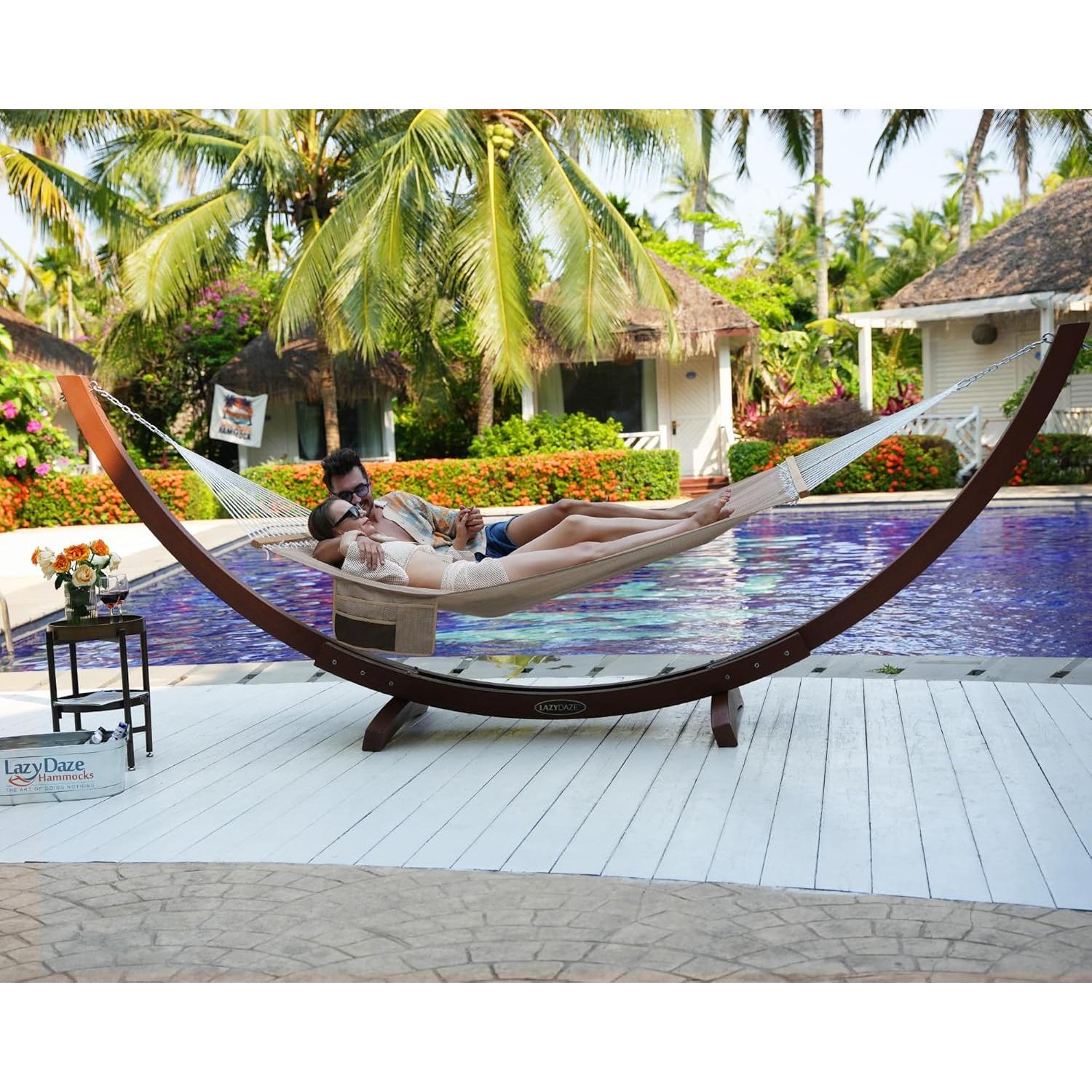 Hamaca Doble Lazy Daze 11 FT Caqui Secado Rápido 204 kg