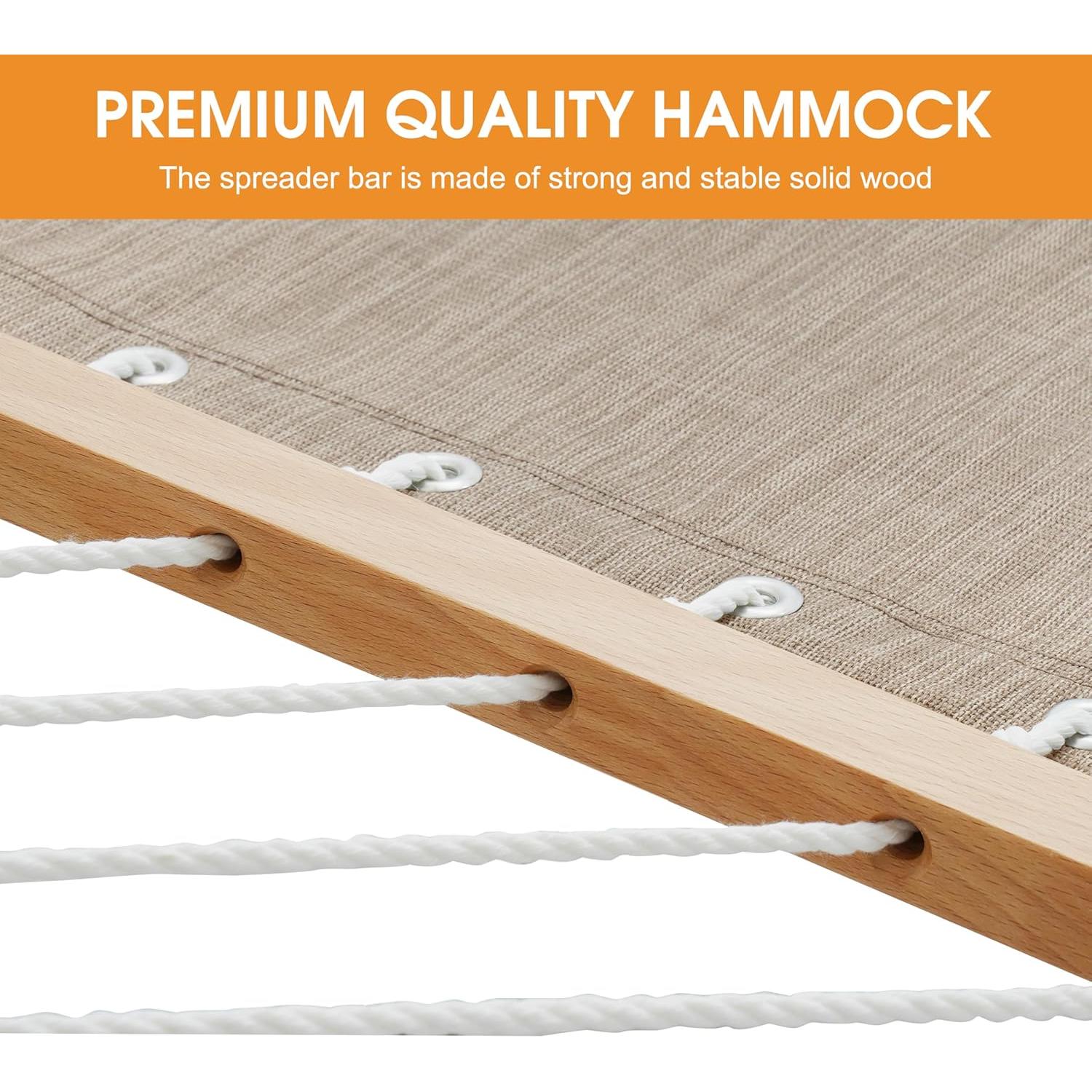 Hamaca Doble Lazy Daze 11 FT Caqui Secado Rápido 204 kg