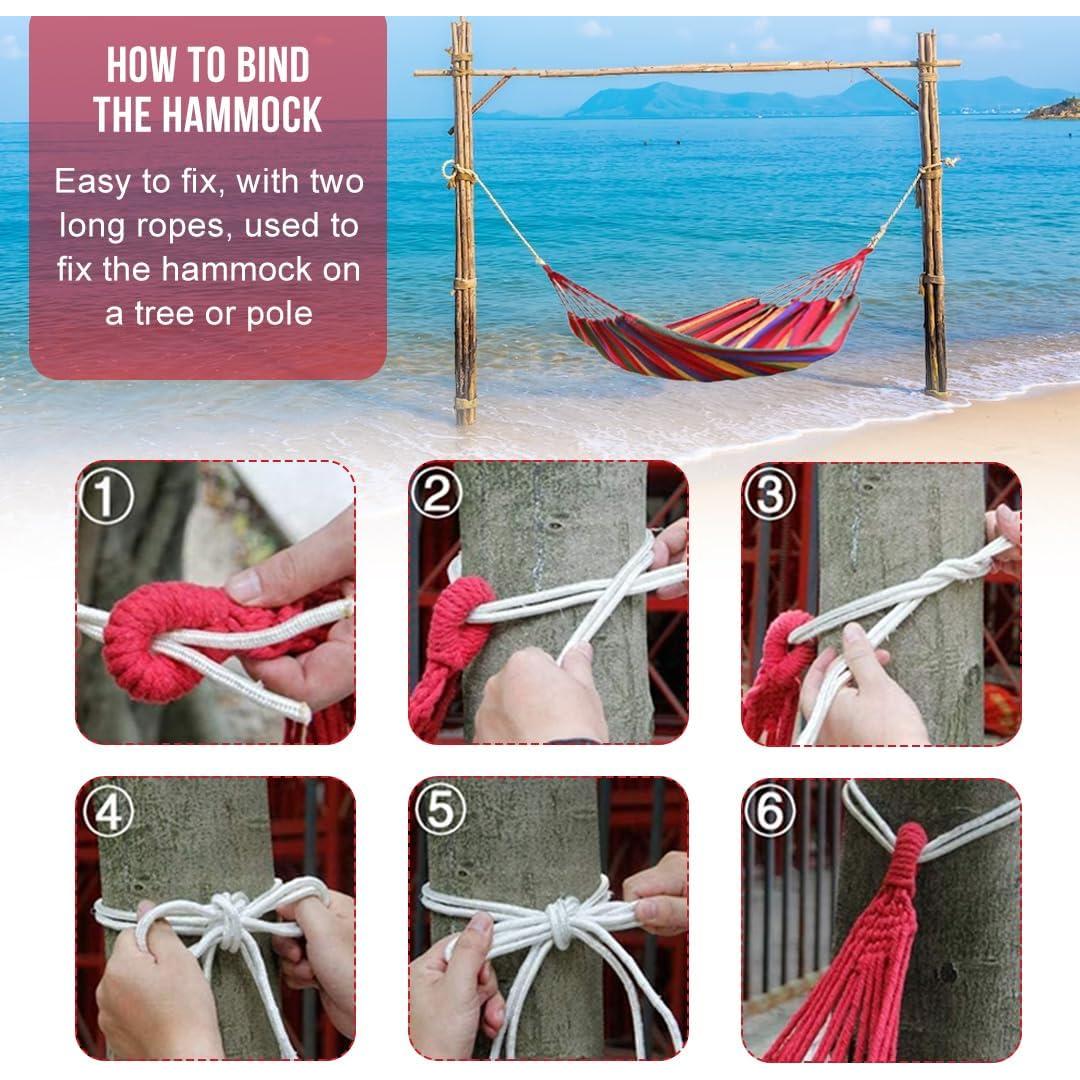 Hamaca de Camping Ultra-Ligera Aran Co 508x203cm Rojo 204kg