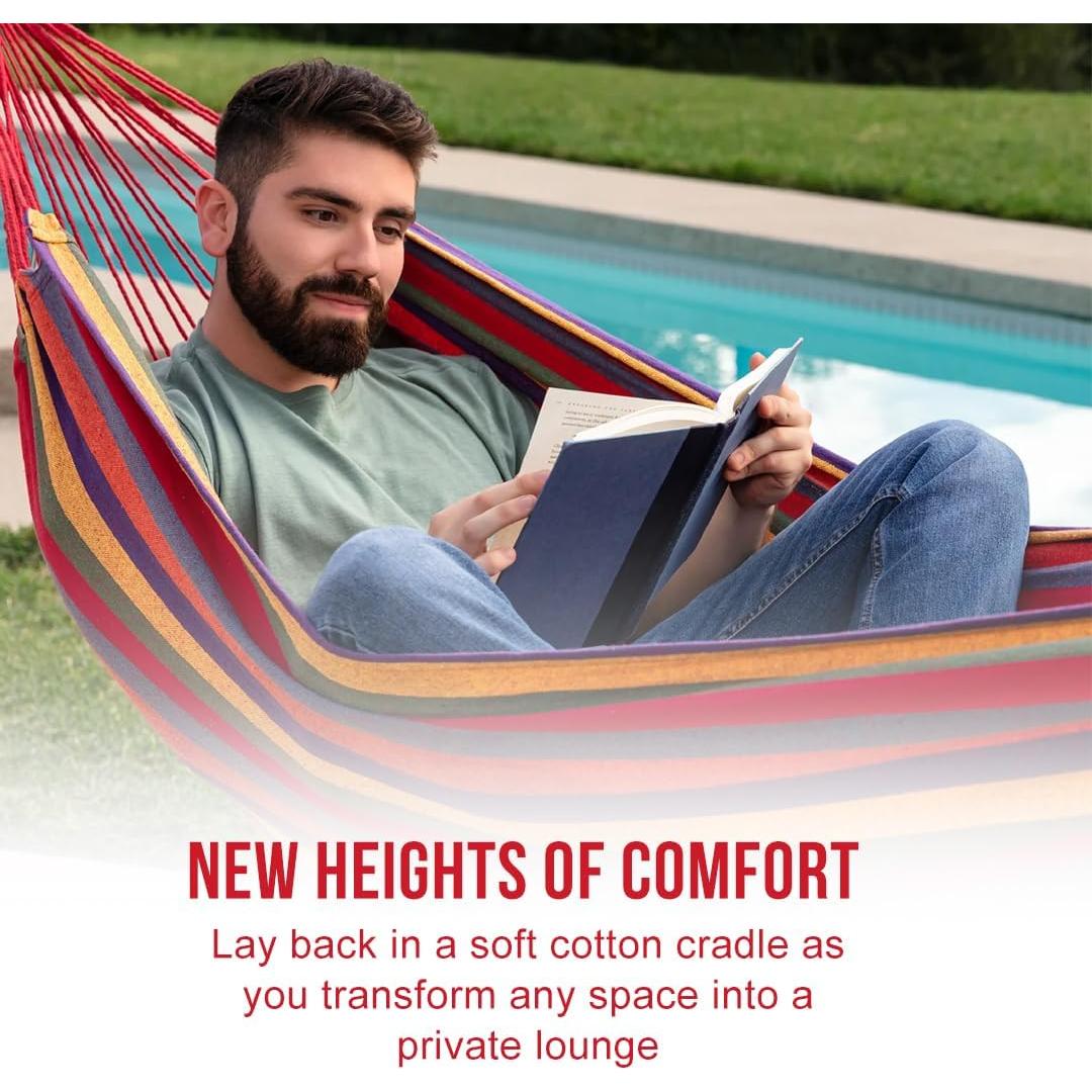 Hamaca de Camping Ultra-Ligera Aran Co 508x203cm Rojo 204kg