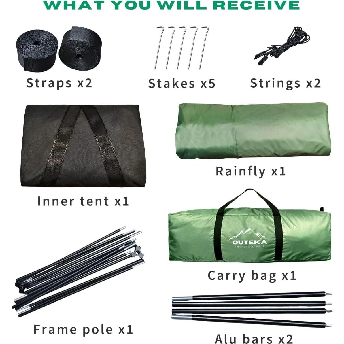 Tienda de Hamaca Planas Outeka - Impermeable y Antimosquitos