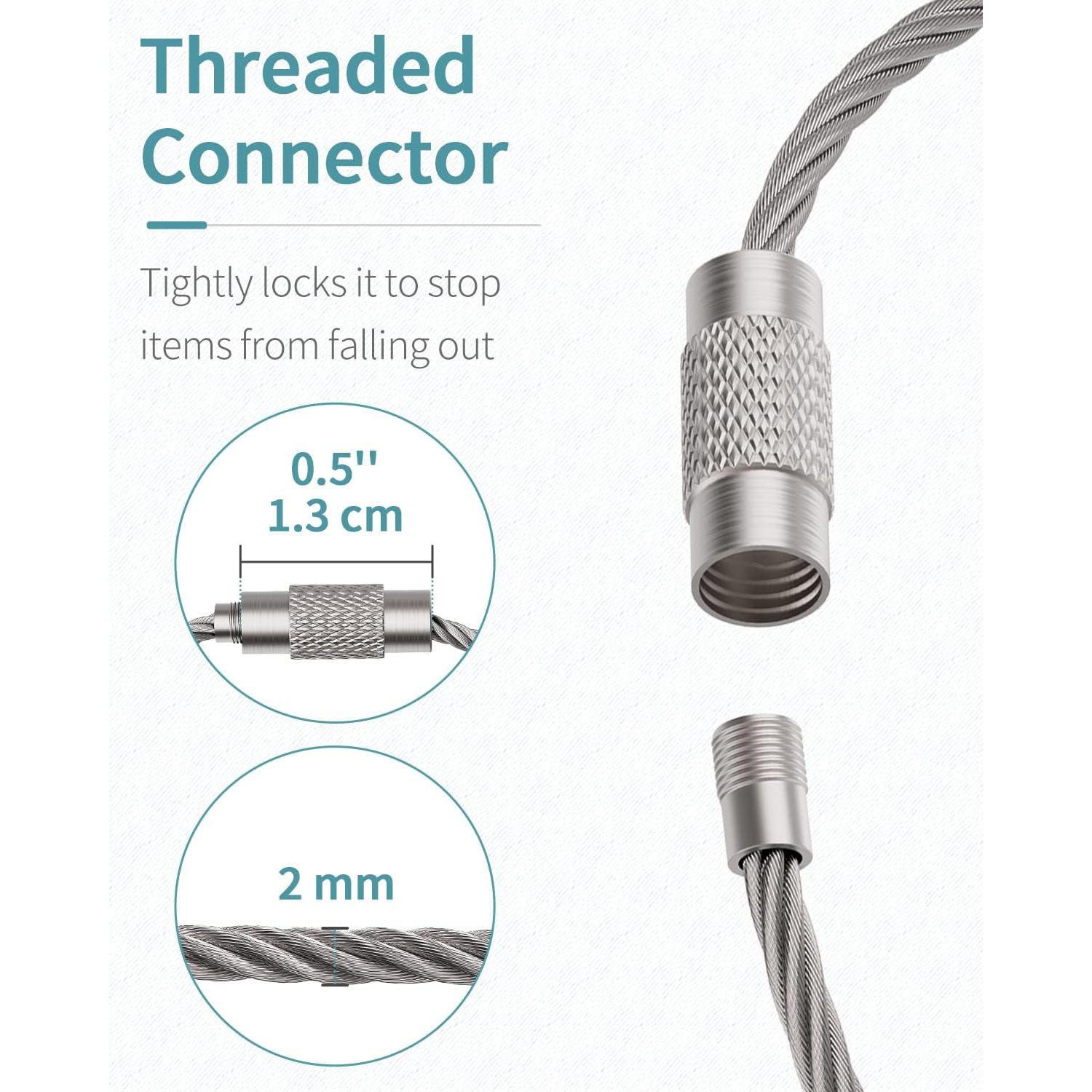 Cable de Llavero Pawfly 17 cm Acero Inoxidable 25 Piezas