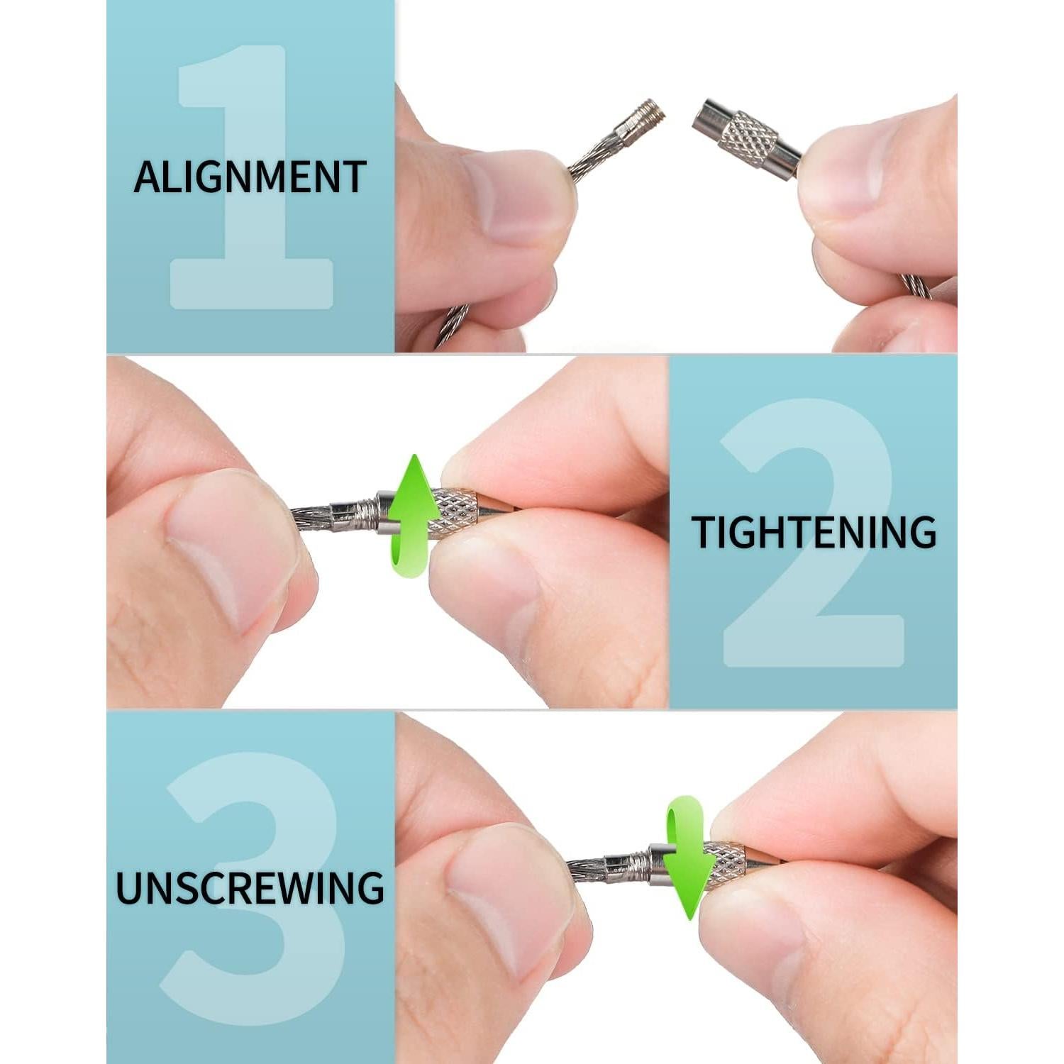 Cable de Llavero Pawfly 17 cm Acero Inoxidable 25 Piezas