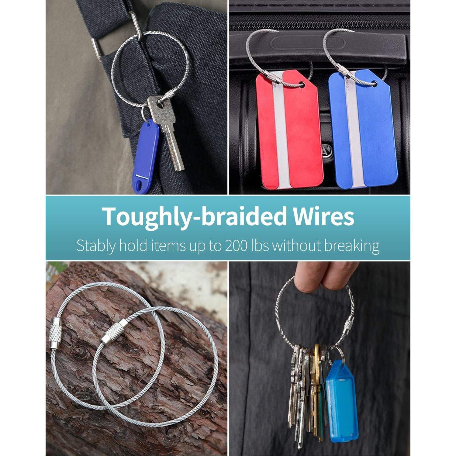 Cable de Llavero Pawfly 17 cm Acero Inoxidable 25 Piezas