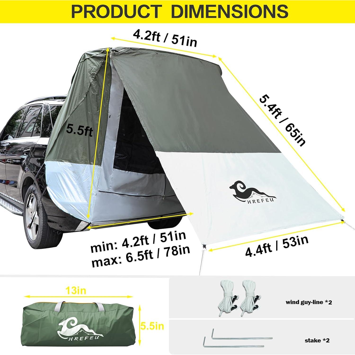 Carpa de Maletero HREFEU T-Verde UPF 50+ Impermeable 5 Personas